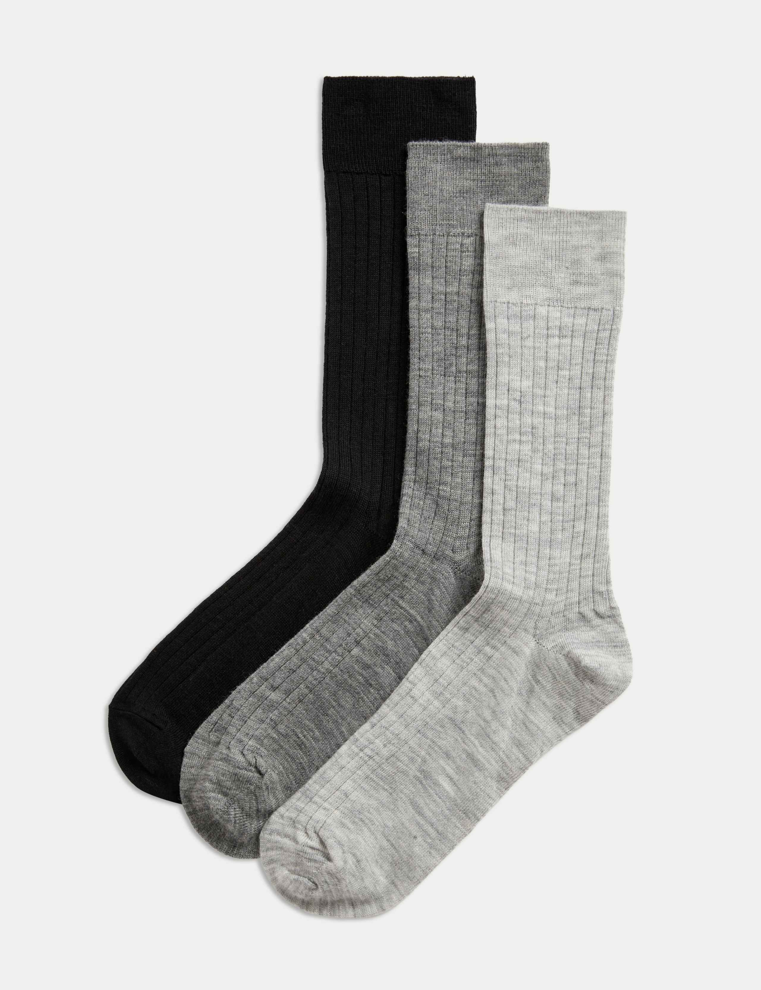 3 Pack Lambswool Rich Socks 1 of 4