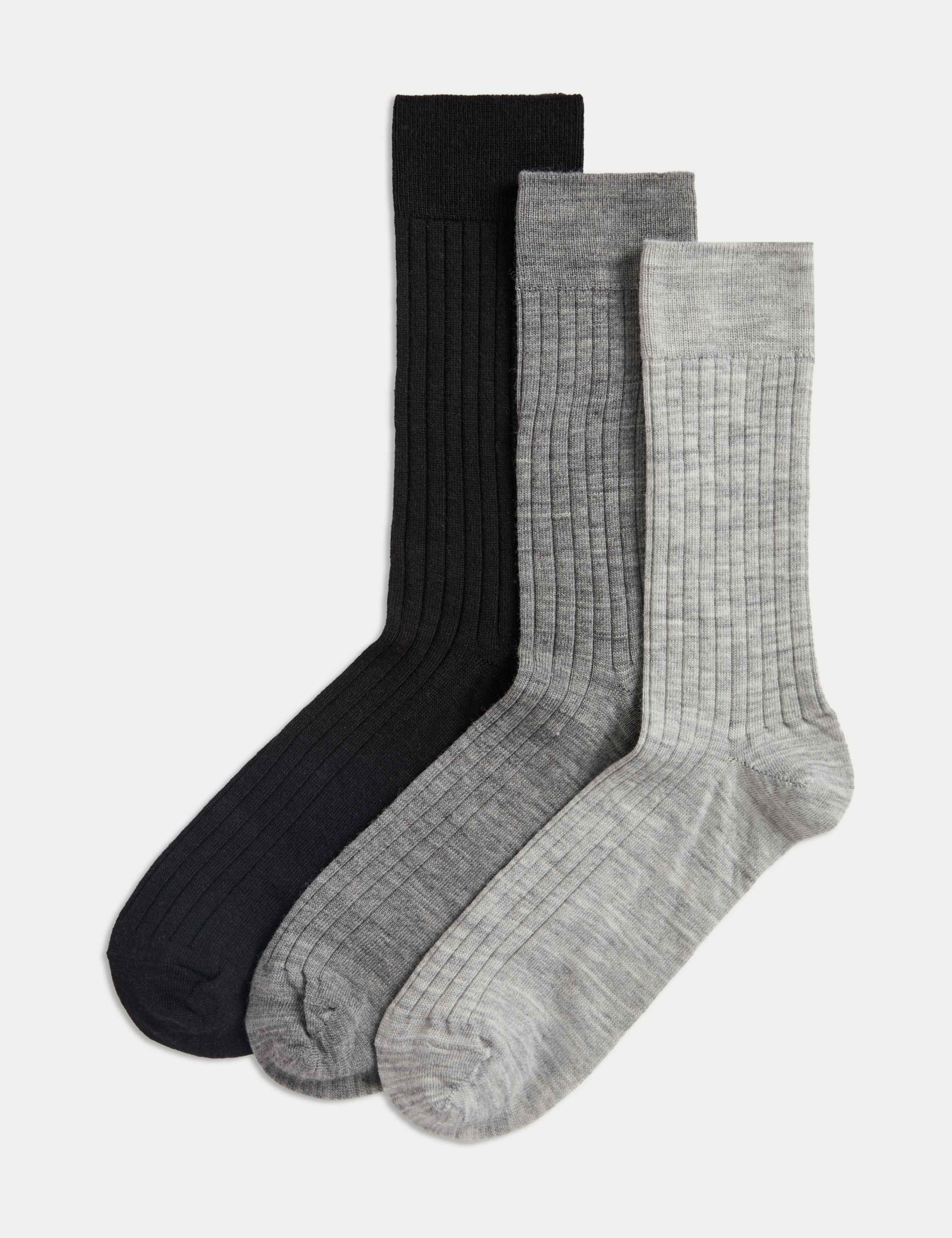 3 Pack Lambswool Rich Socks 2 of 4