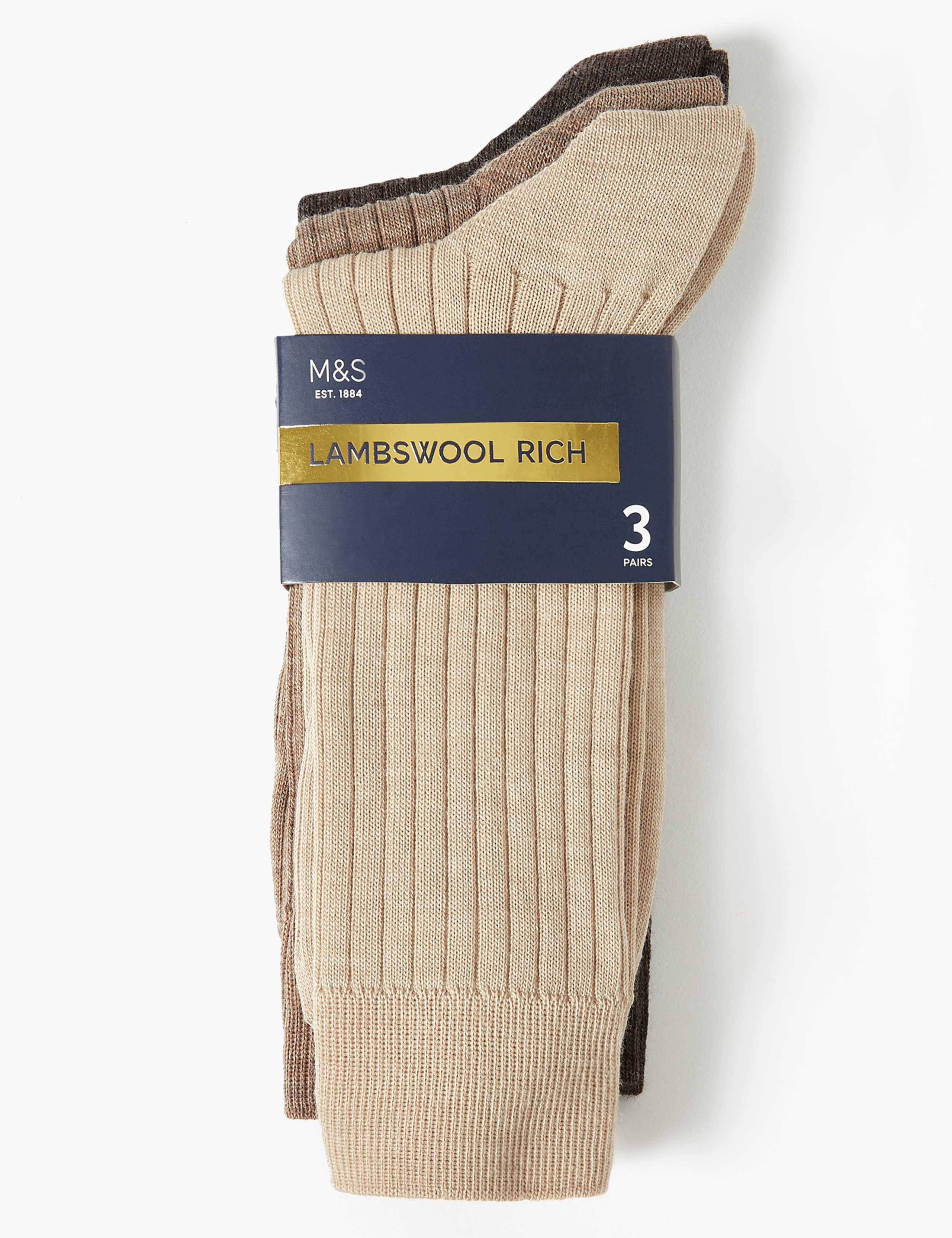 3 Pack Lambswool Smart Socks 2 of 2