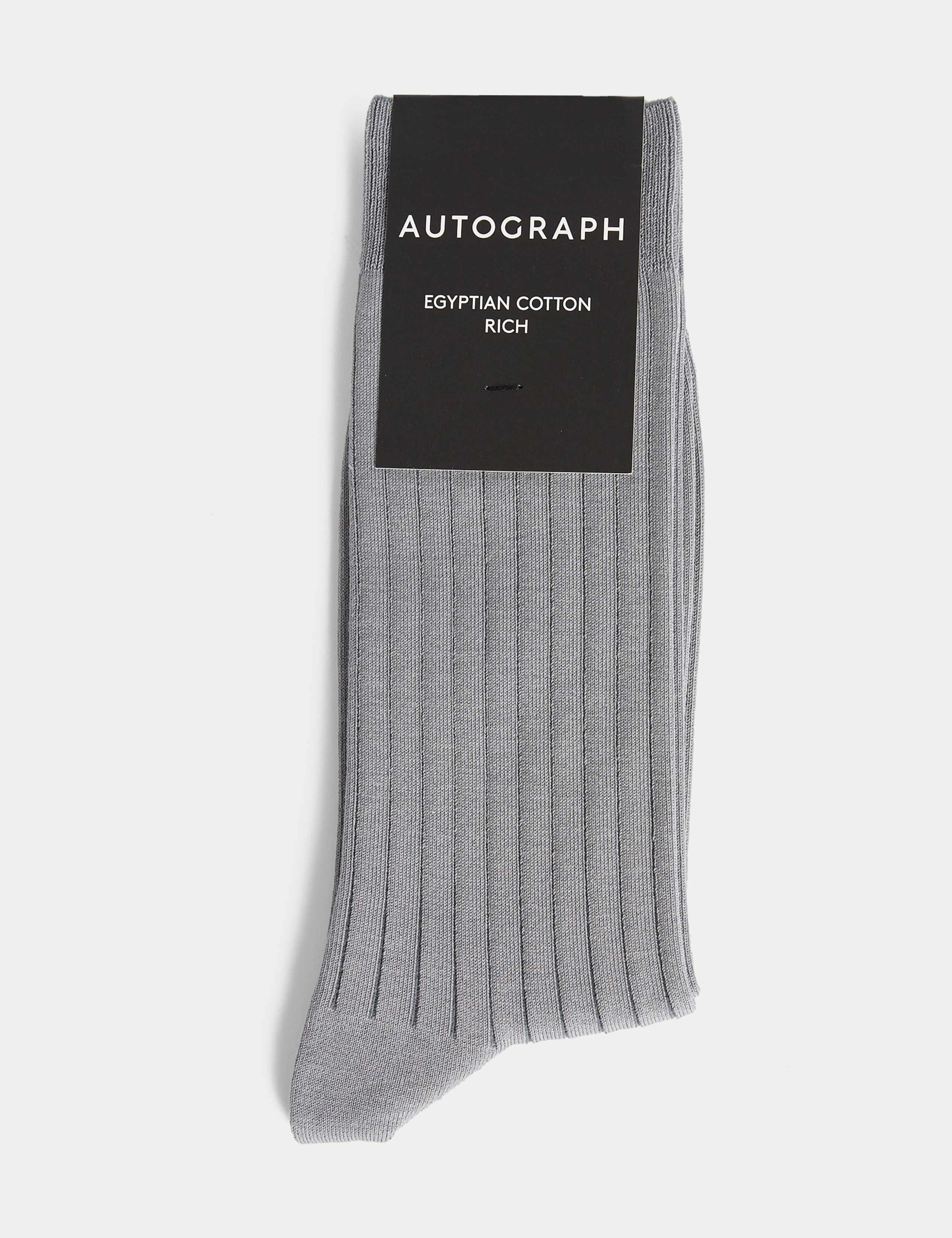 1pk Egyptian Cotton Rich Ribbed Socks 3 of 3