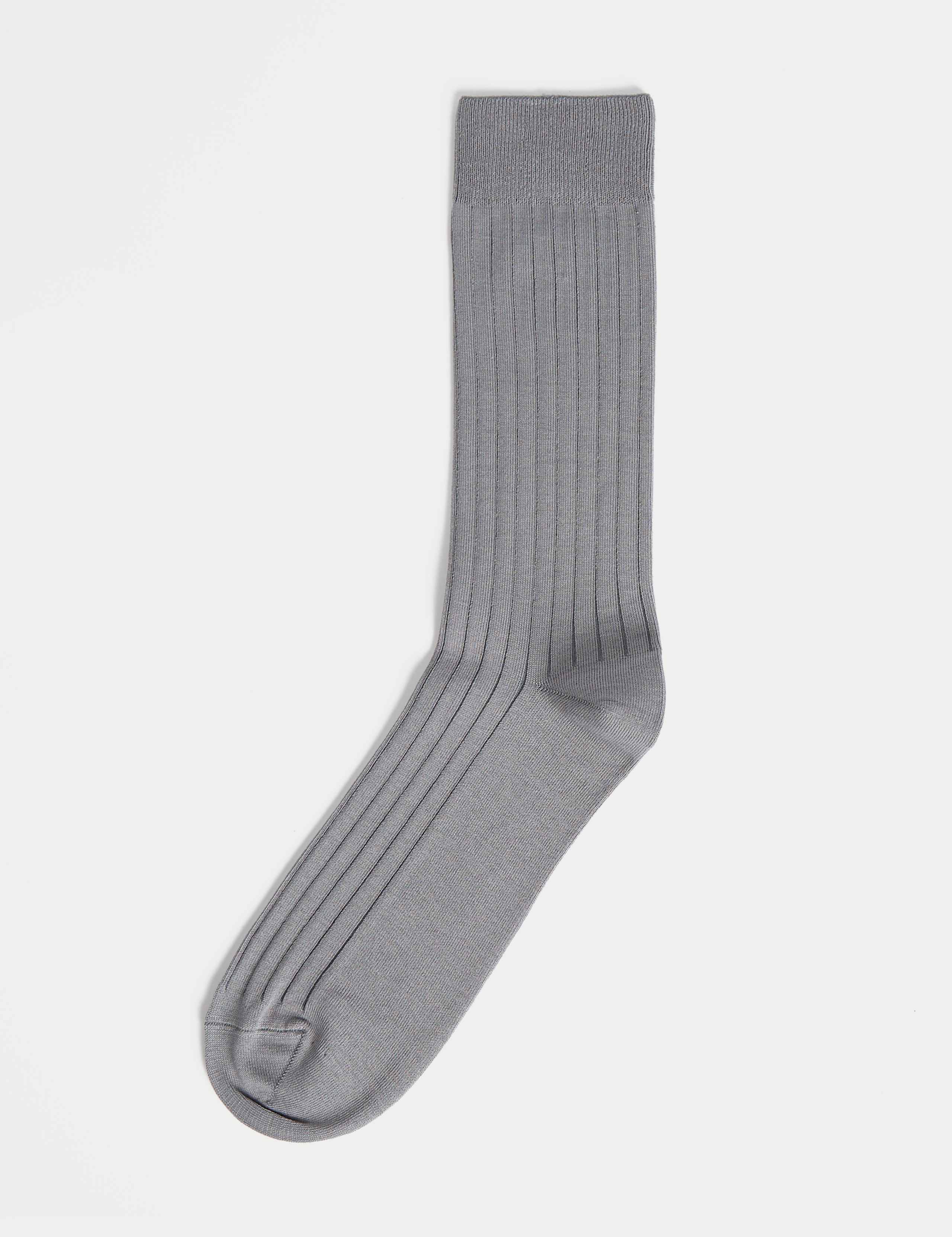 1pk Egyptian Cotton Rich Ribbed Socks 1 of 3