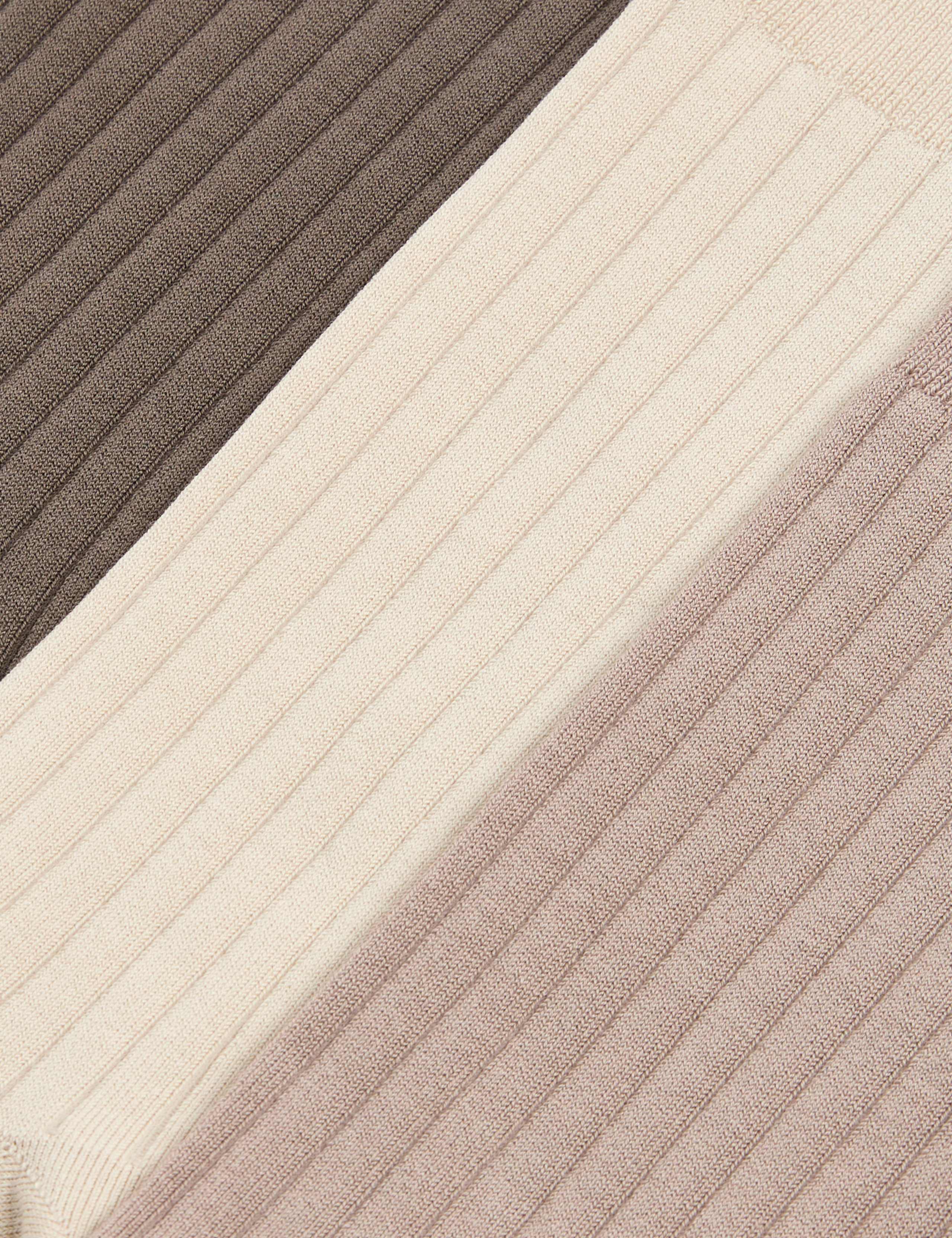 3 Pack Egyptian Cotton Rich Ribbed Socks 2 of 2