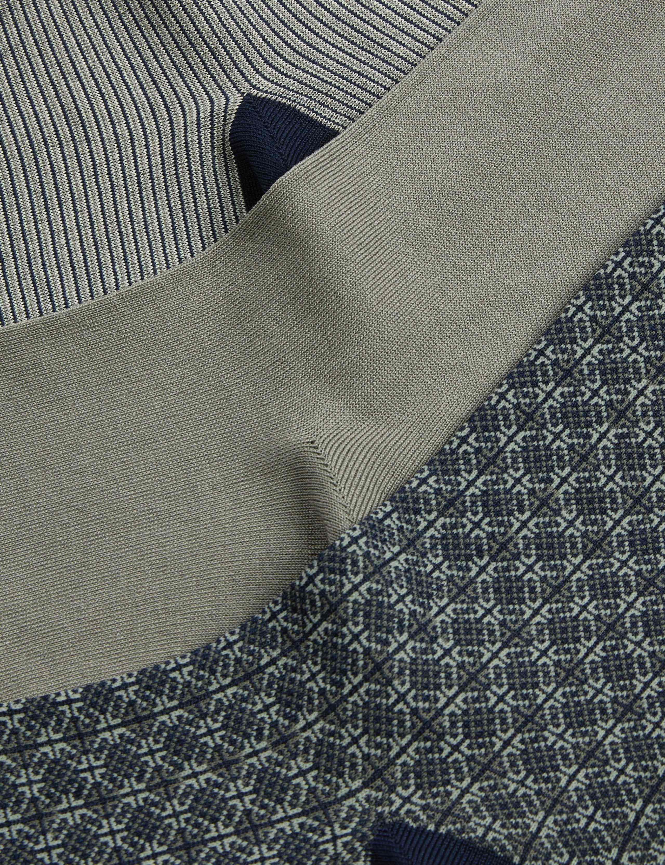 3 Pack Assorted Mercerised Cotton Rich Socks 2 of 2