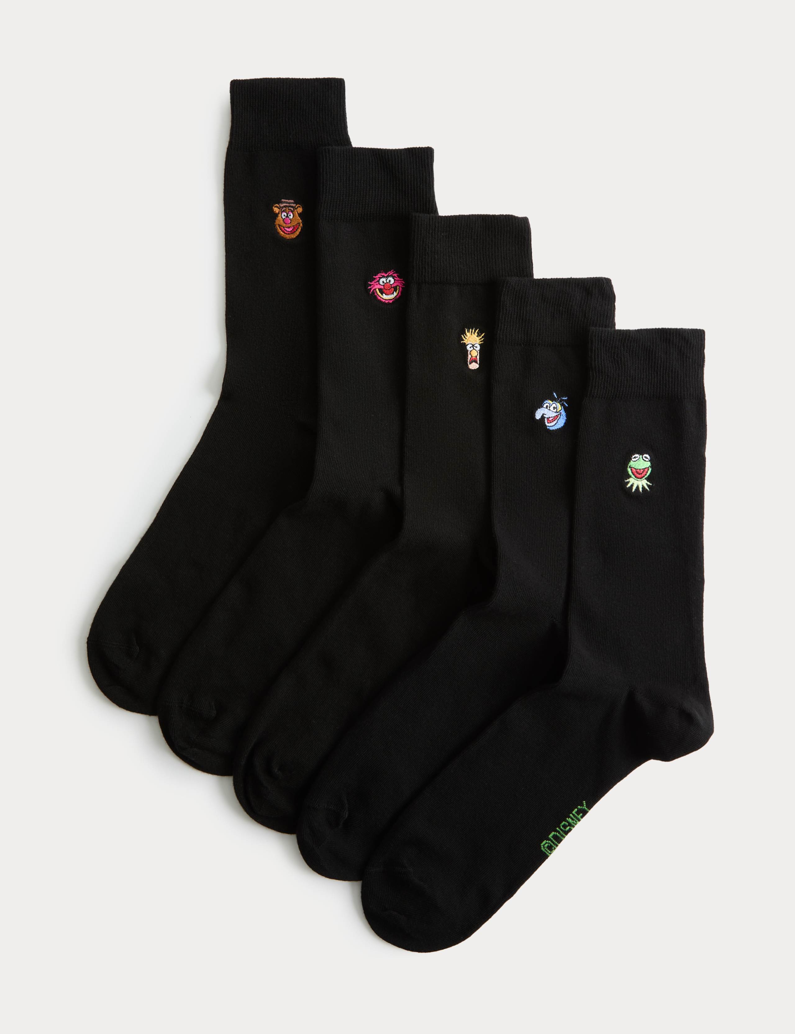 5 Pack Cool & Fresh™ Muppets Cotton Rich Socks 2 of 3