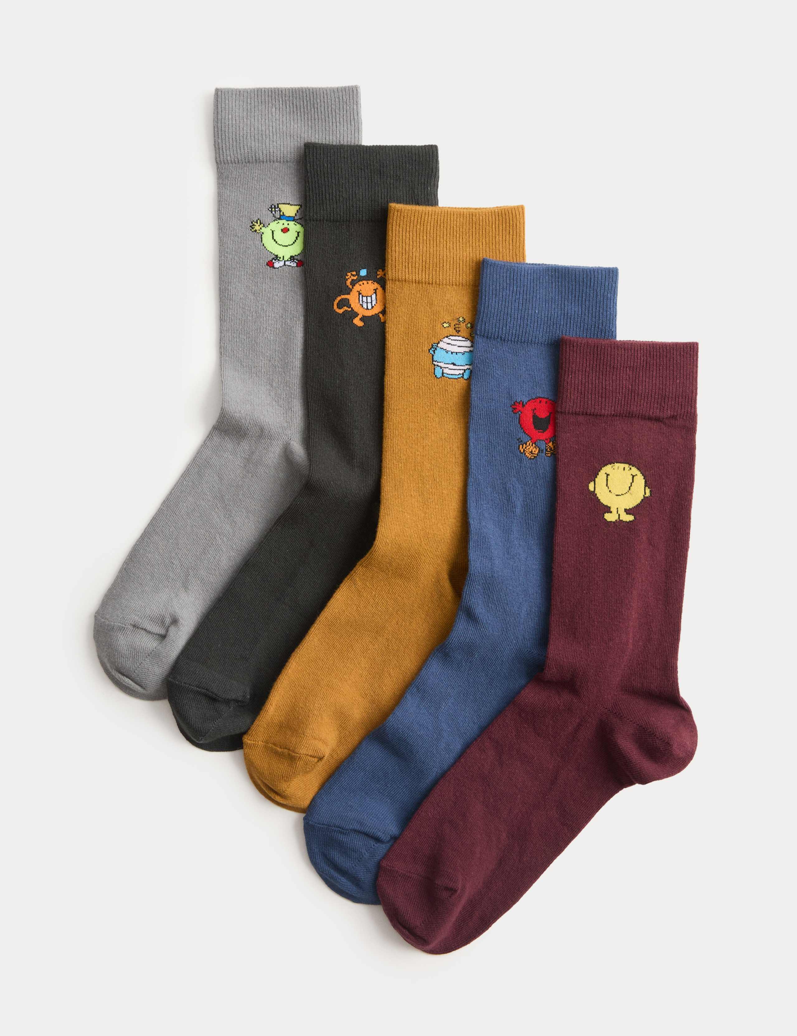 5pk Cotton Rich Mr Men Socks 1 of 2