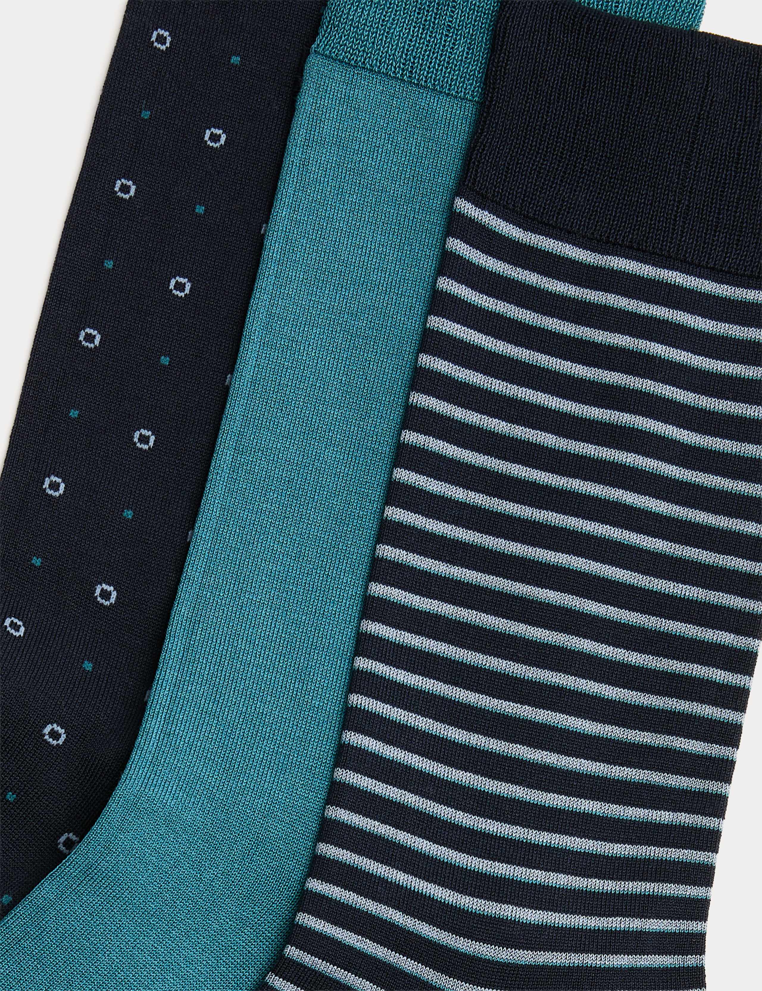 3 Pack Mercerised Cotton Rich Socks 2 of 2