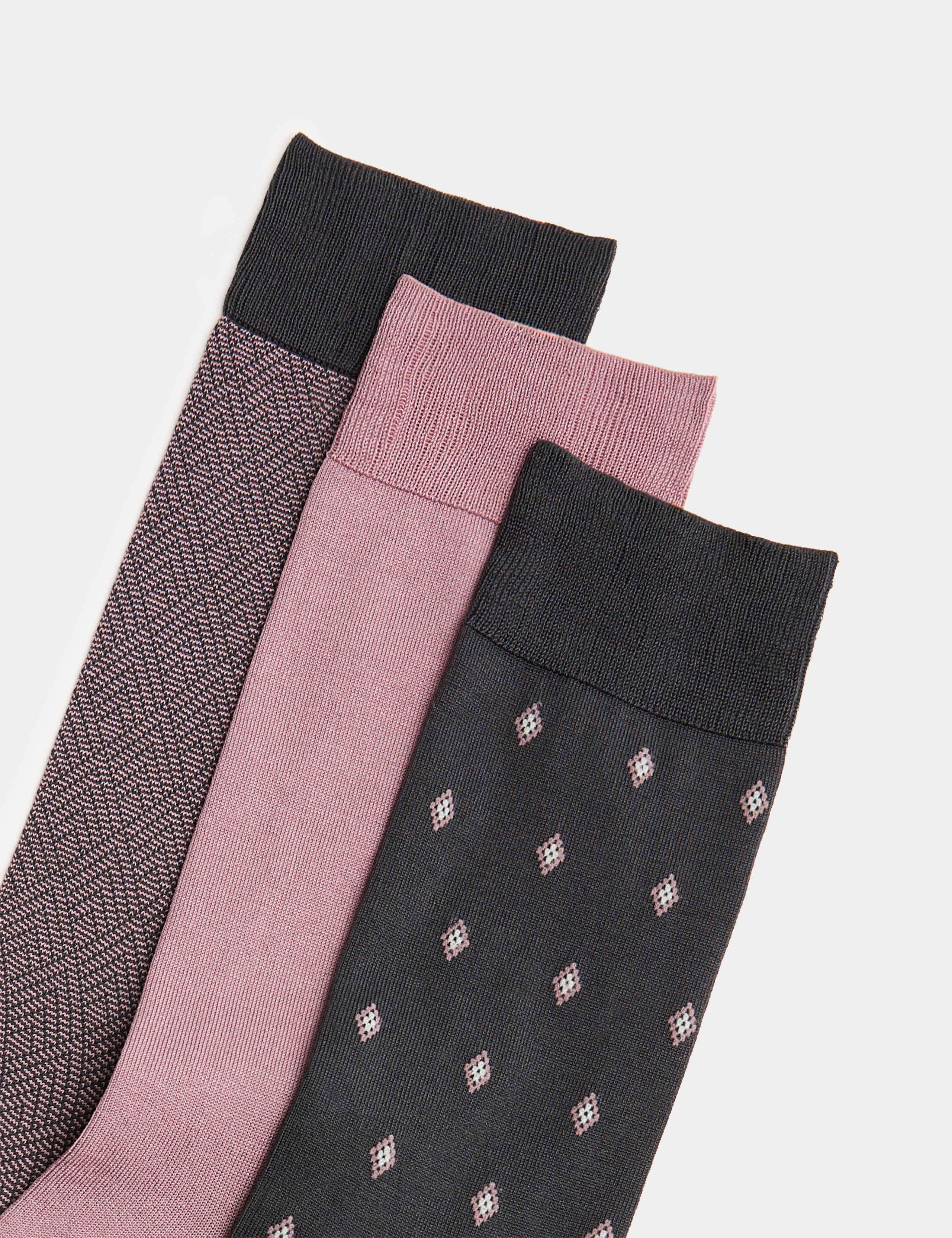 3 Pack Mercerised Cotton Rich Socks 2 of 2