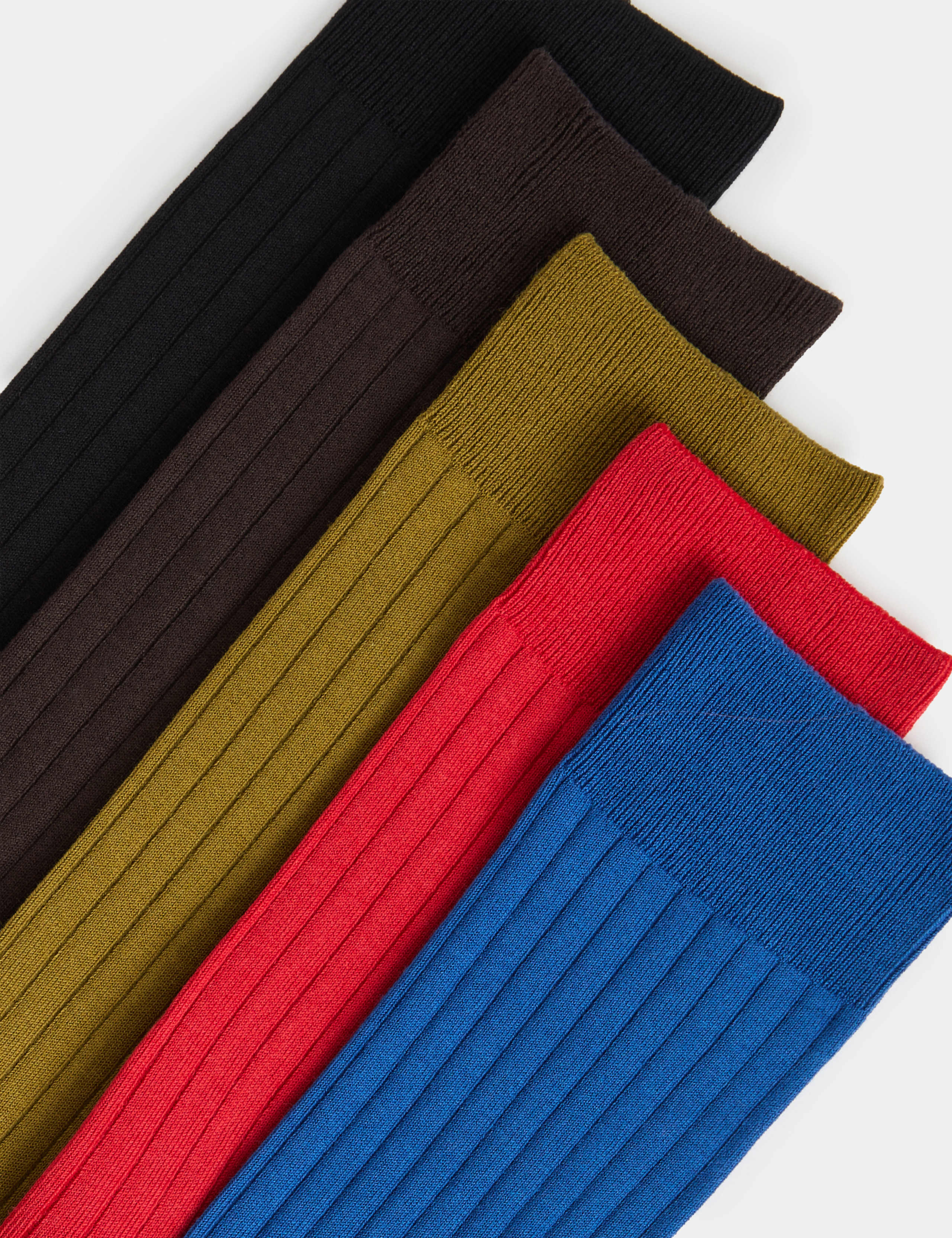 5 Pack Ribbed Egyptian Cotton Socks 2 of 2