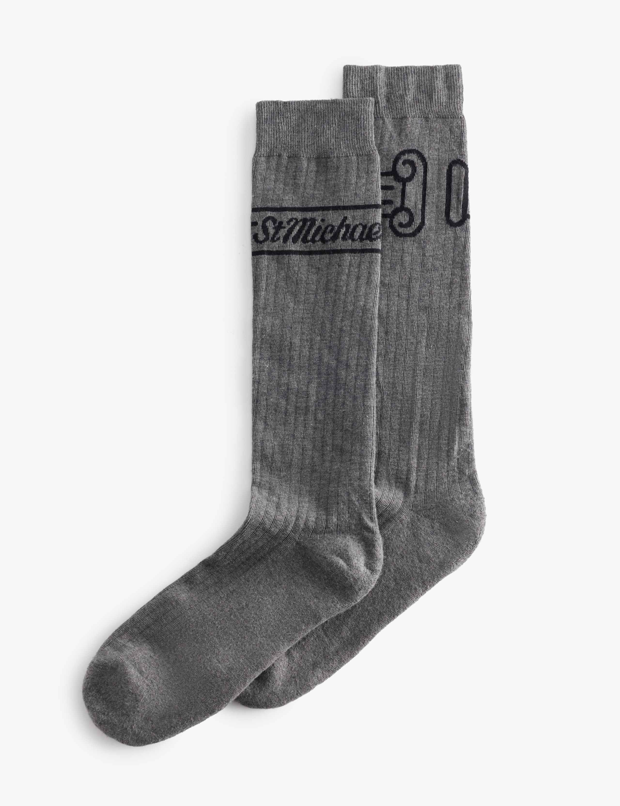 Logo Pima Cotton Rich Ribbed Long Socks 1 of 3