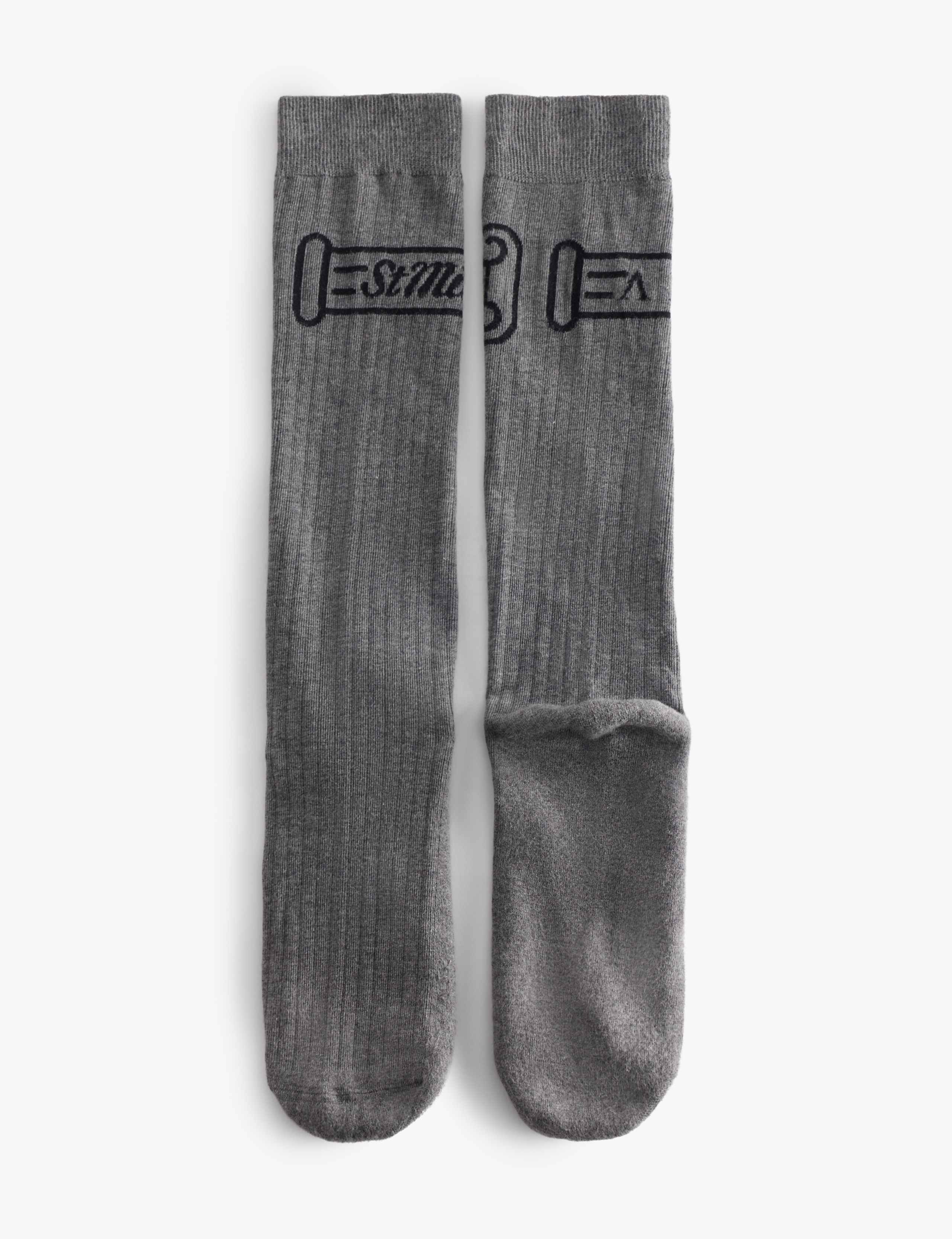 Logo Pima Cotton Rich Ribbed Long Socks 3 of 3