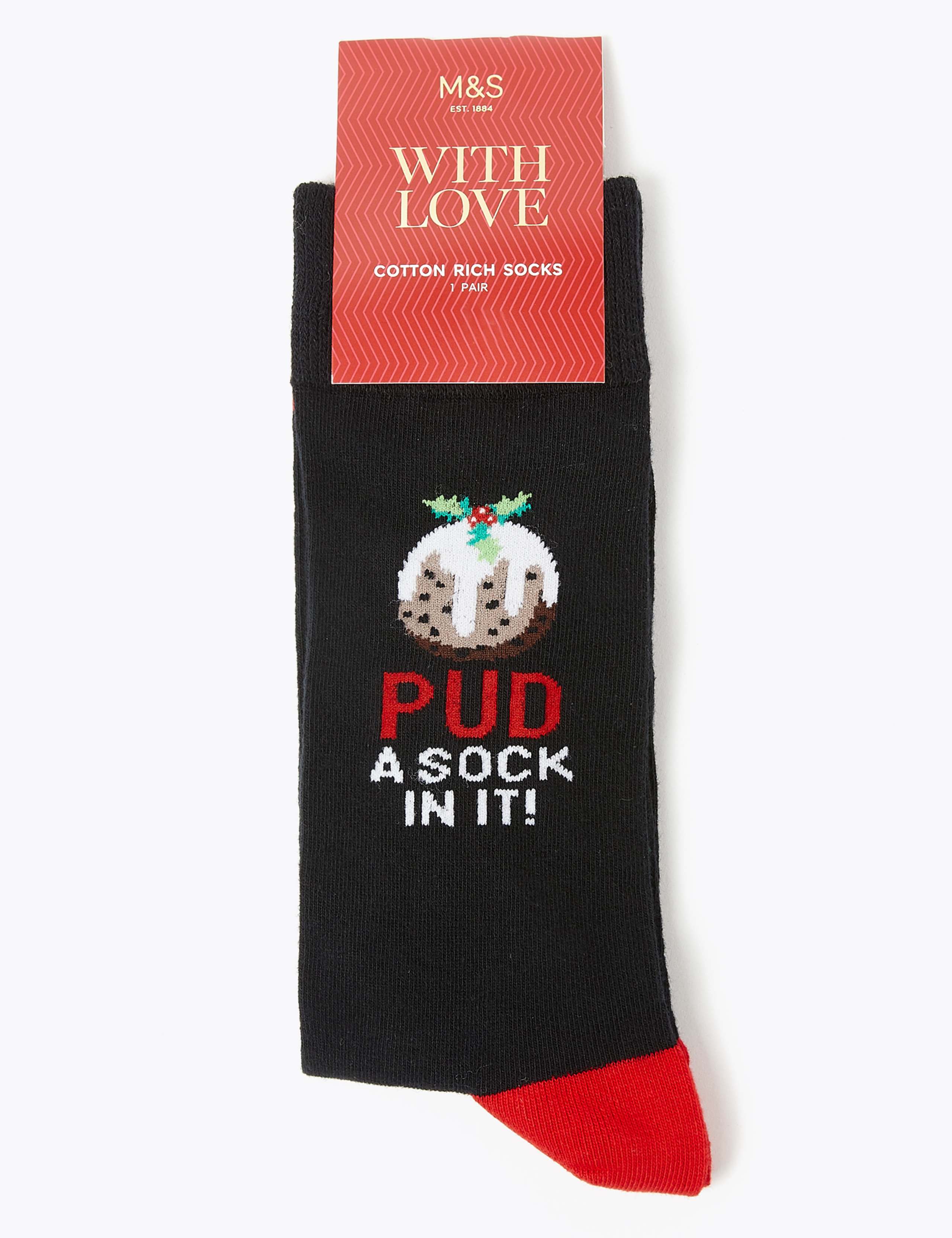 Cool & Fresh™ Pud A Sock In It Slogan Socks 2 of 2