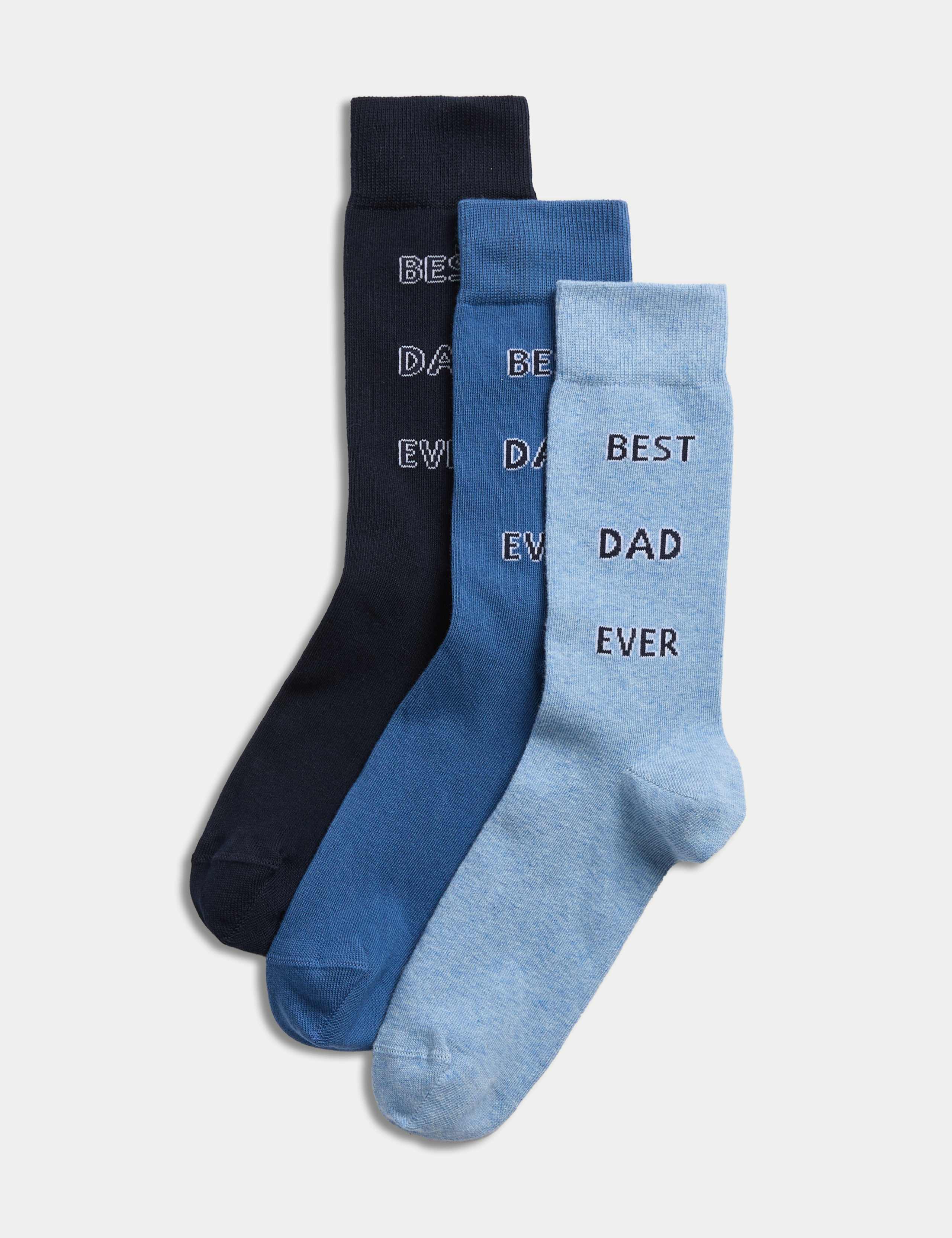 3pk Best Dad Ever Cotton Rich Socks 1 of 3