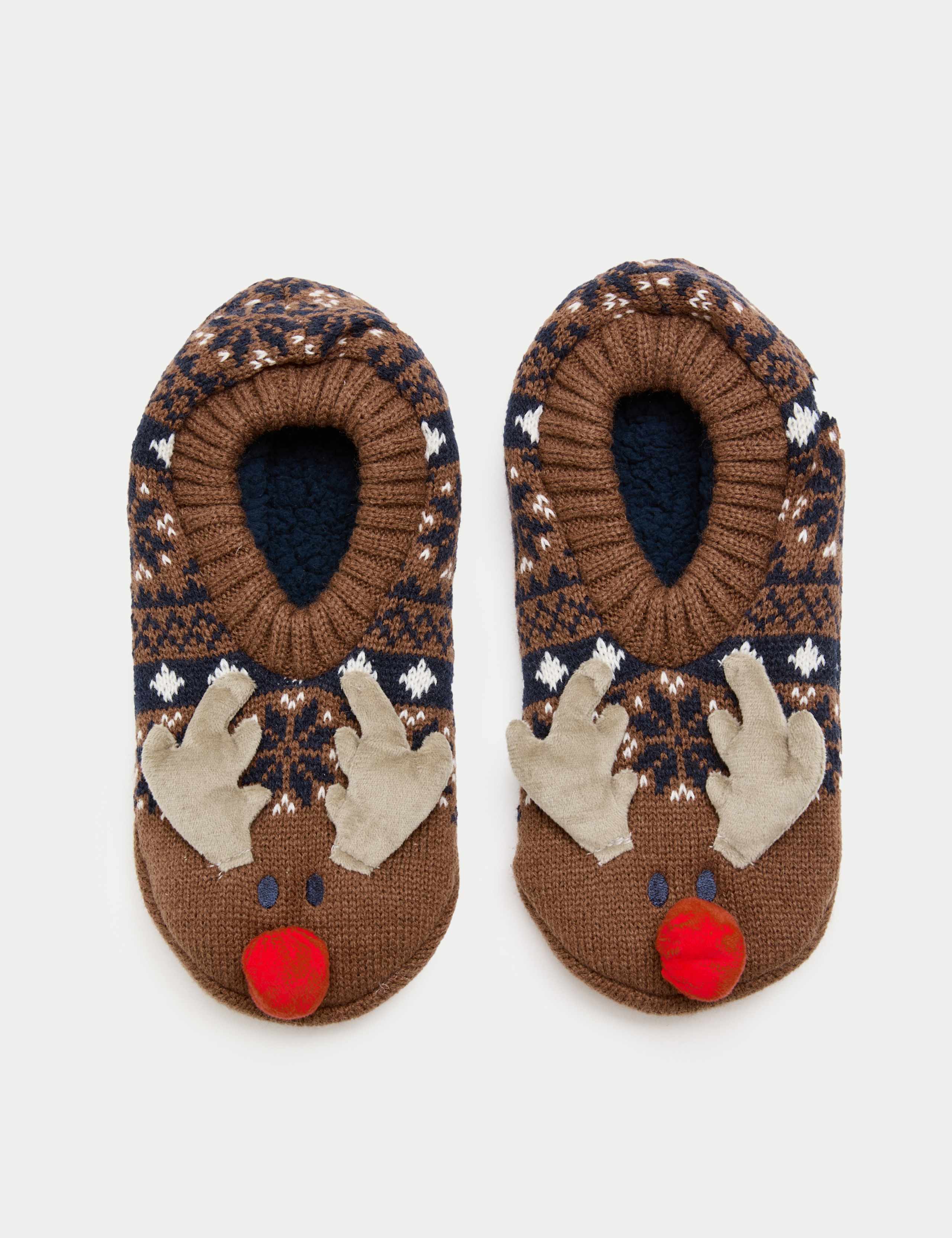 Reindeer Slipper Socks 1 of 3
