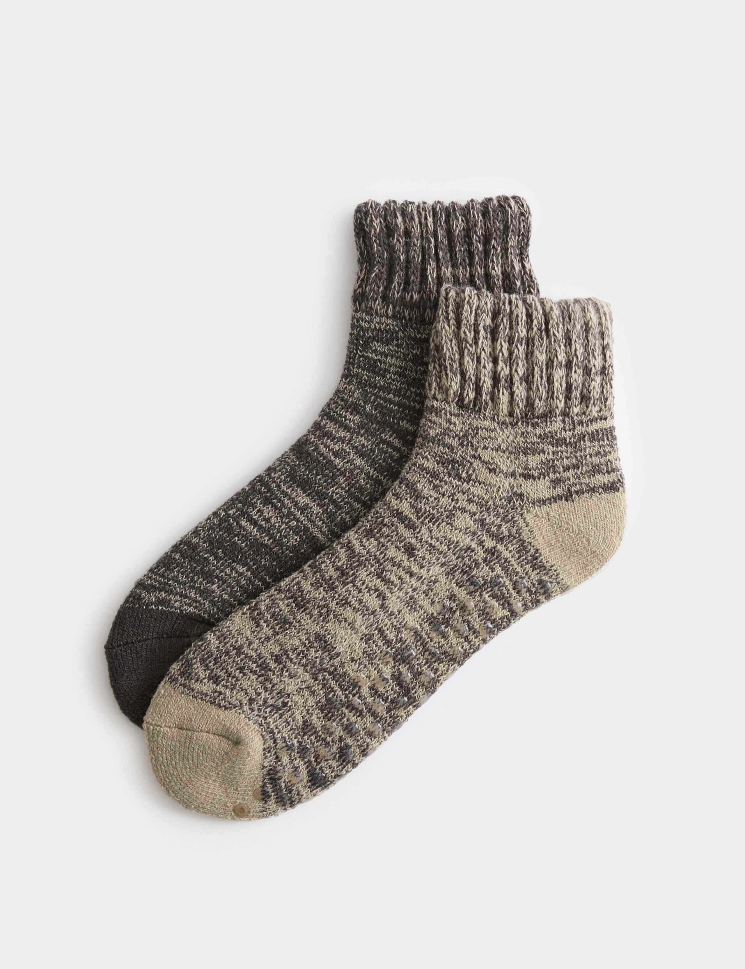 2 Pack Short Slipper Socks With Wool 1 of 2