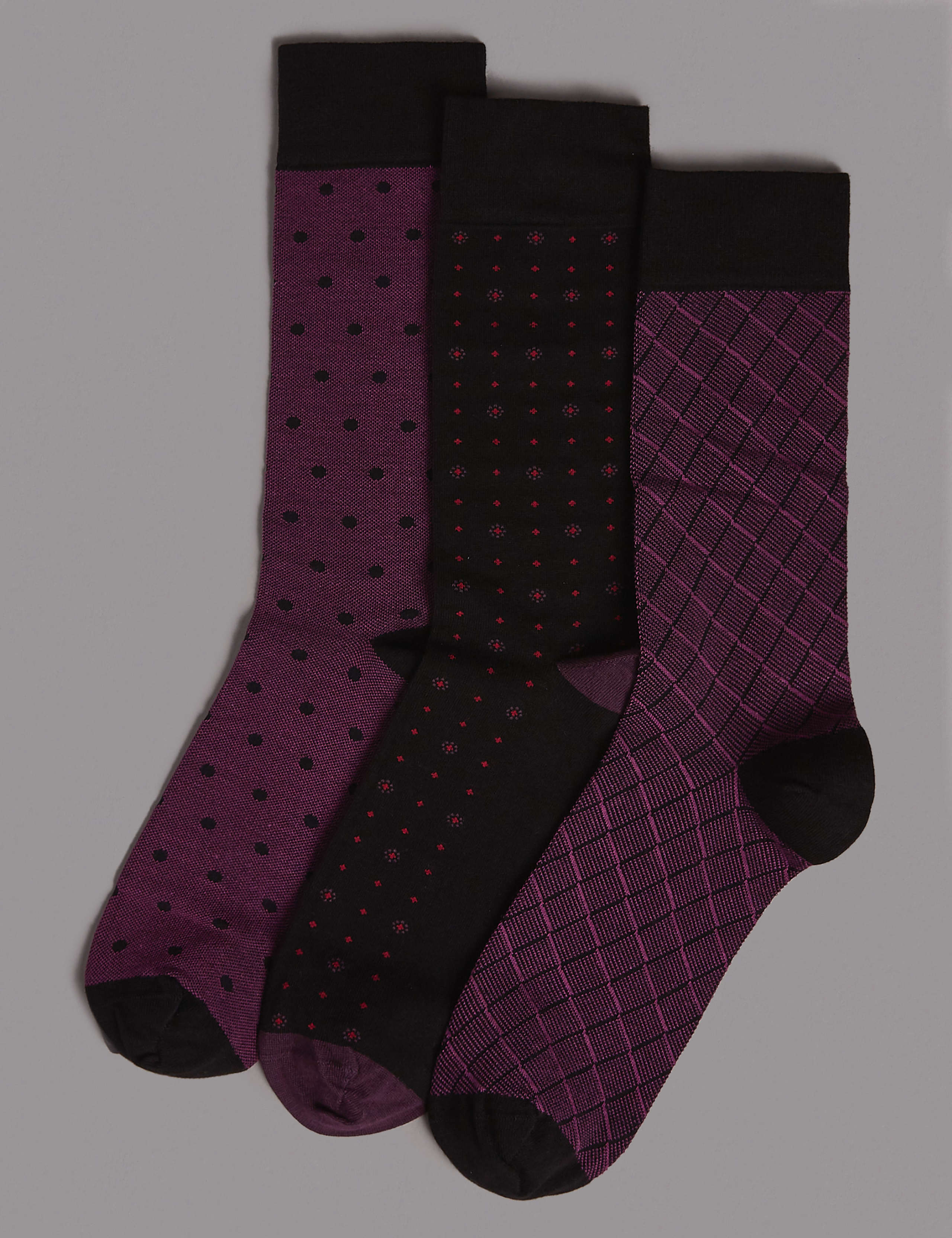 3pk Assorted Socks | Autograph | M&S