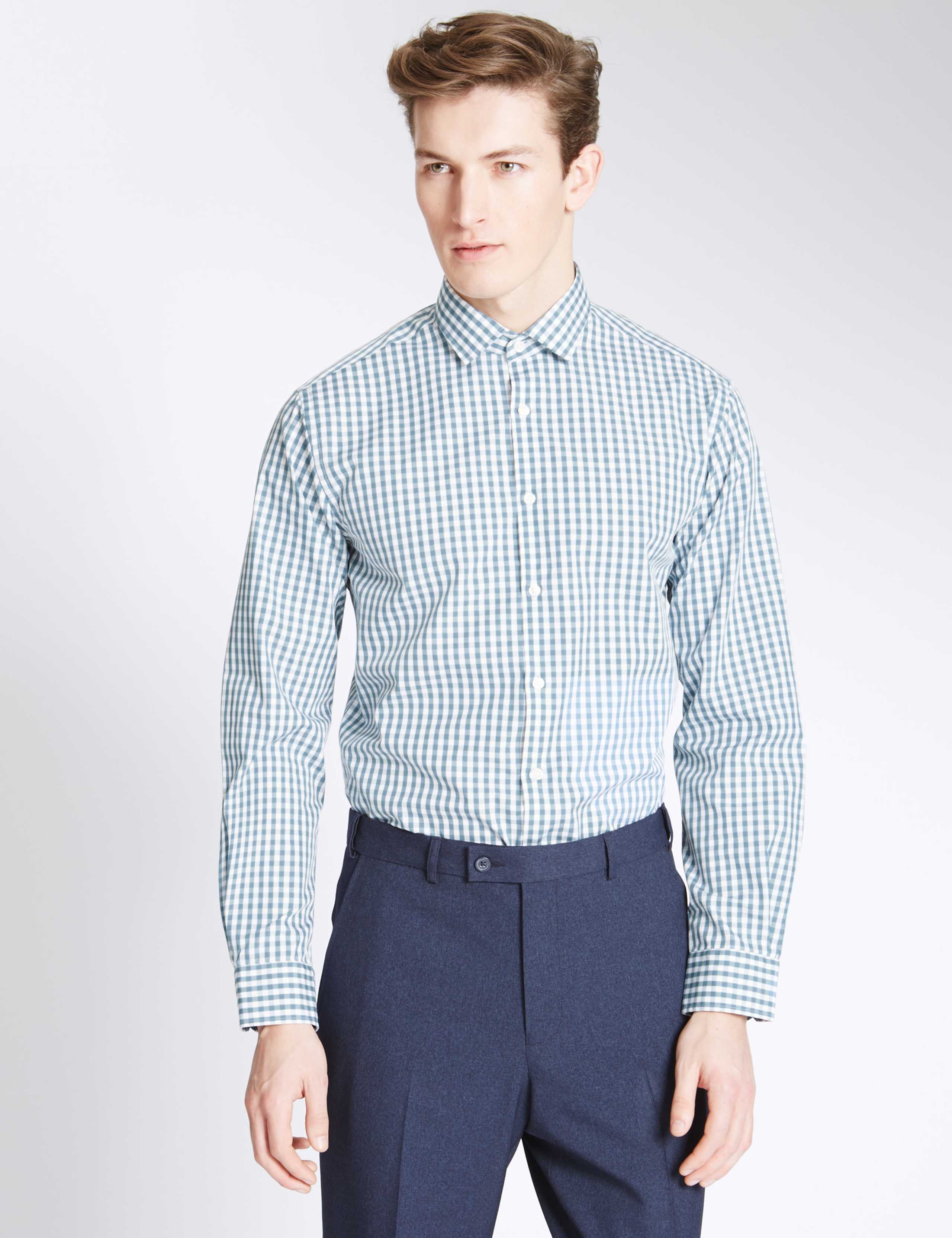 Pure Cotton Easy to Iron Tailored Fit Shirt 1 of 4