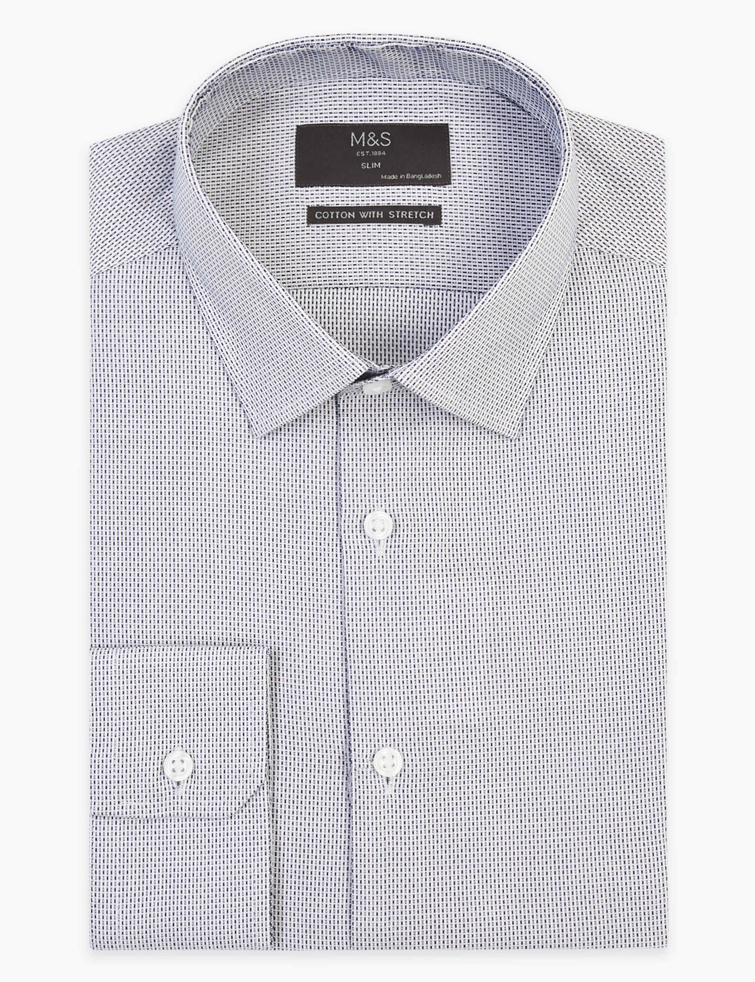 Slim Fit Easy Iron Shirt with Stretch 2 of 5