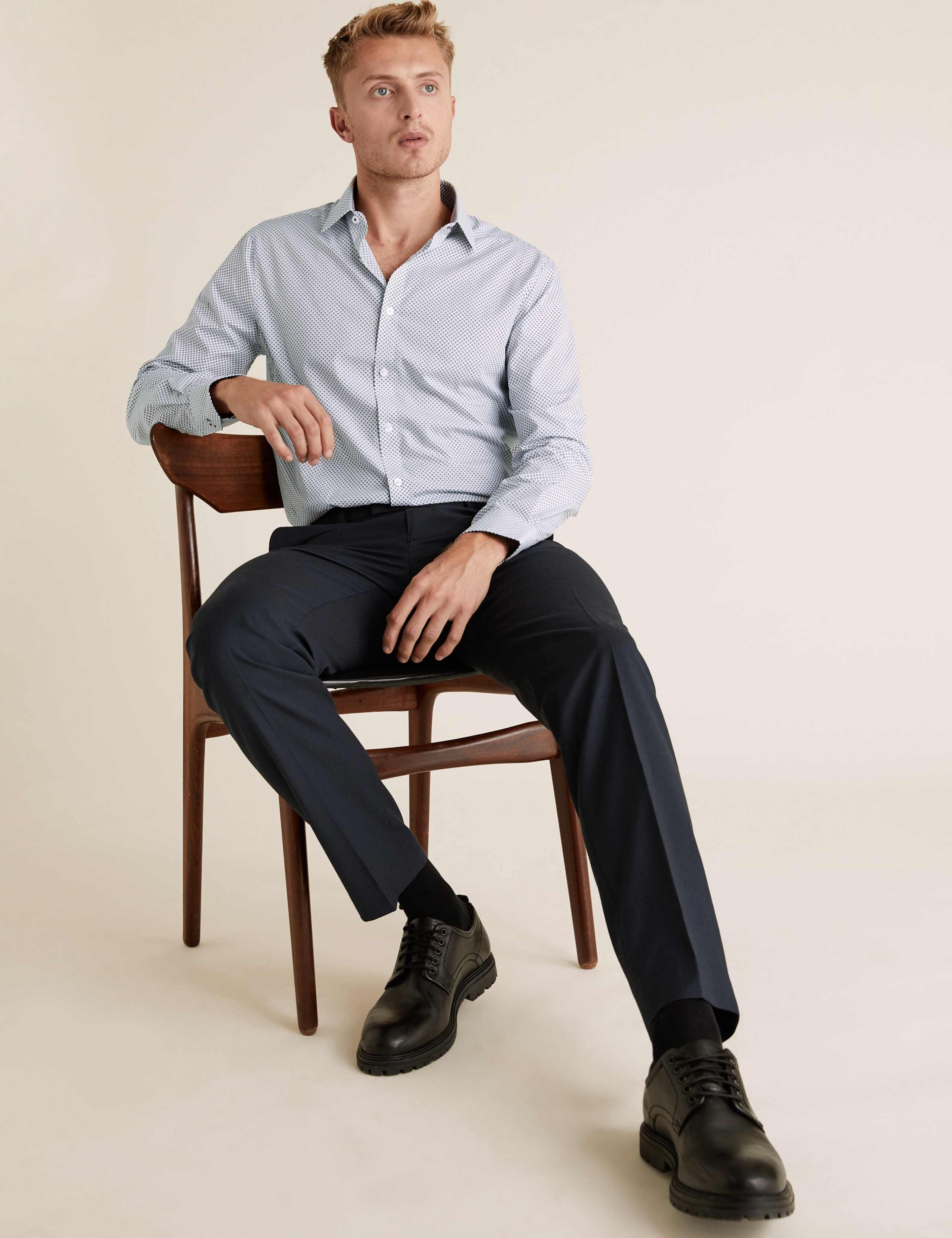 Tailored Fit Pure Cotton Geo Print Shirt 1 of 4