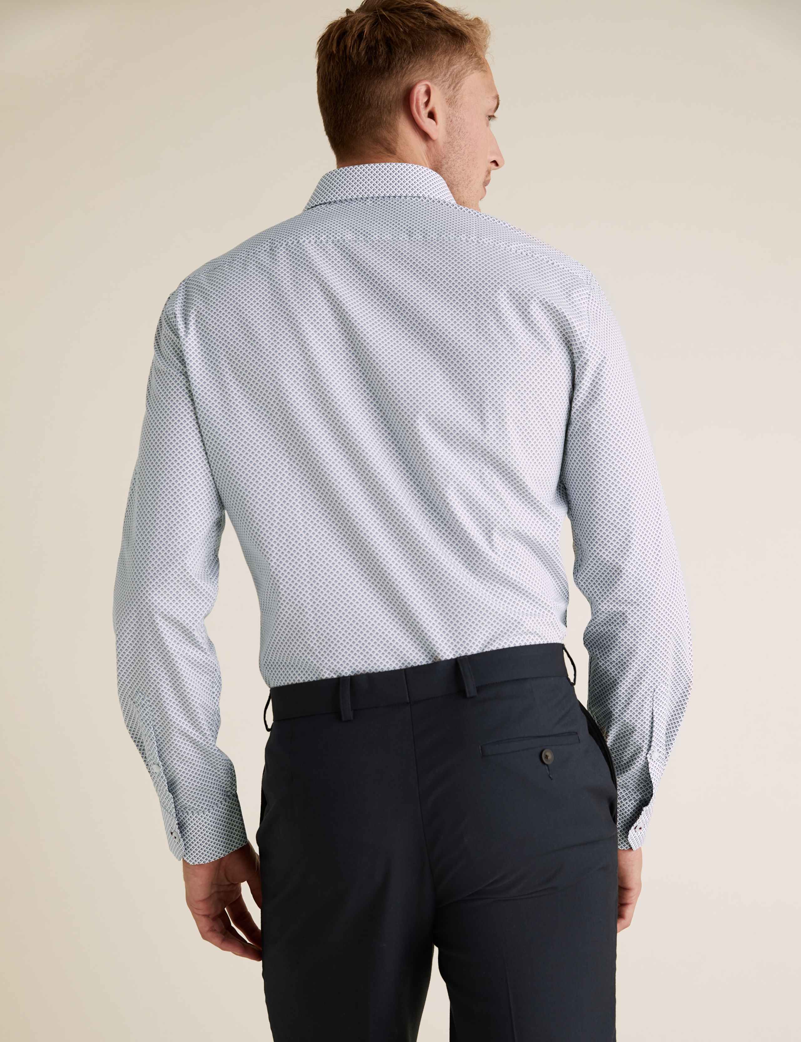 Tailored Fit Pure Cotton Geo Print Shirt 4 of 4