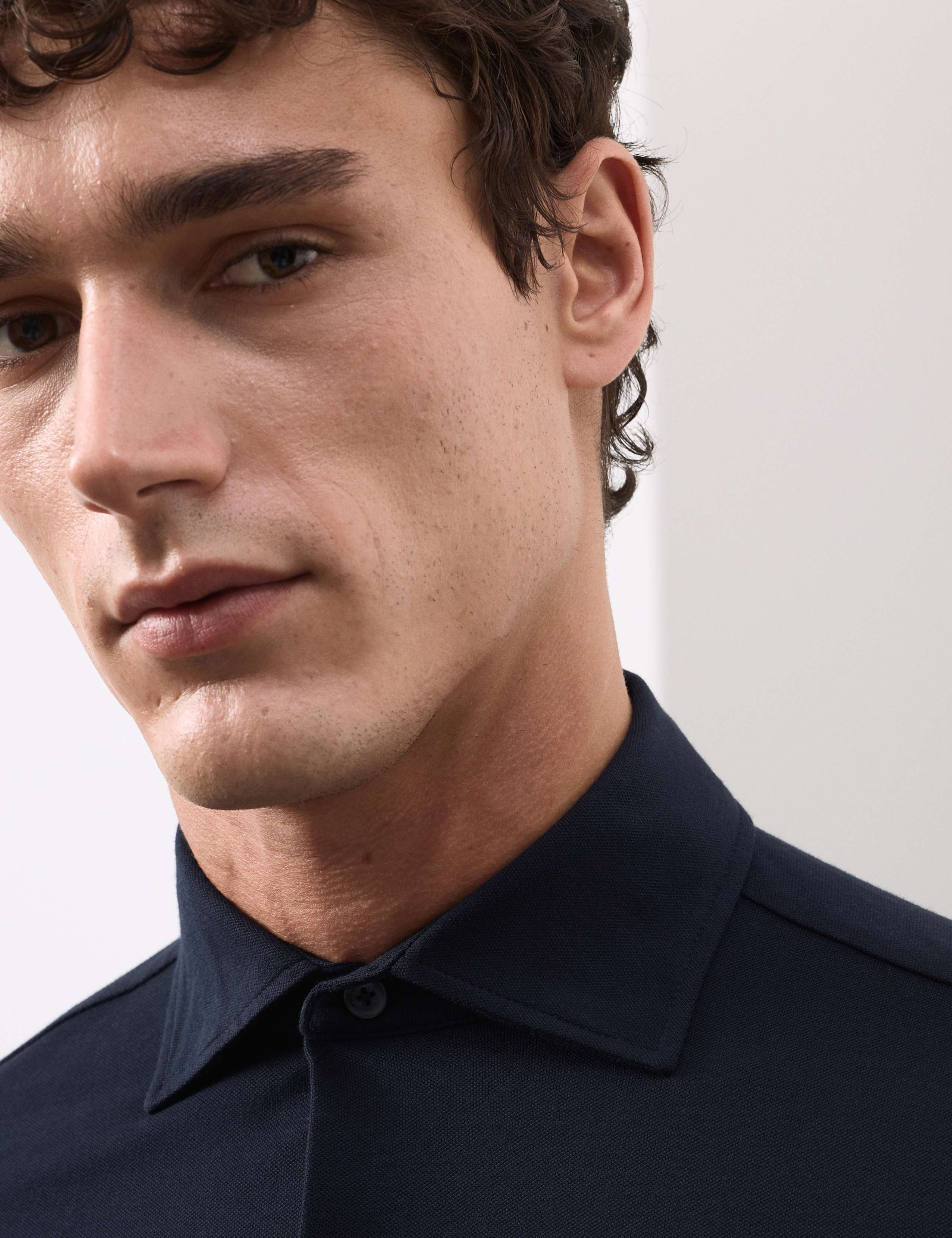 Tailored Fit Cotton Blend Pique Jersey Shirt 3 of 5