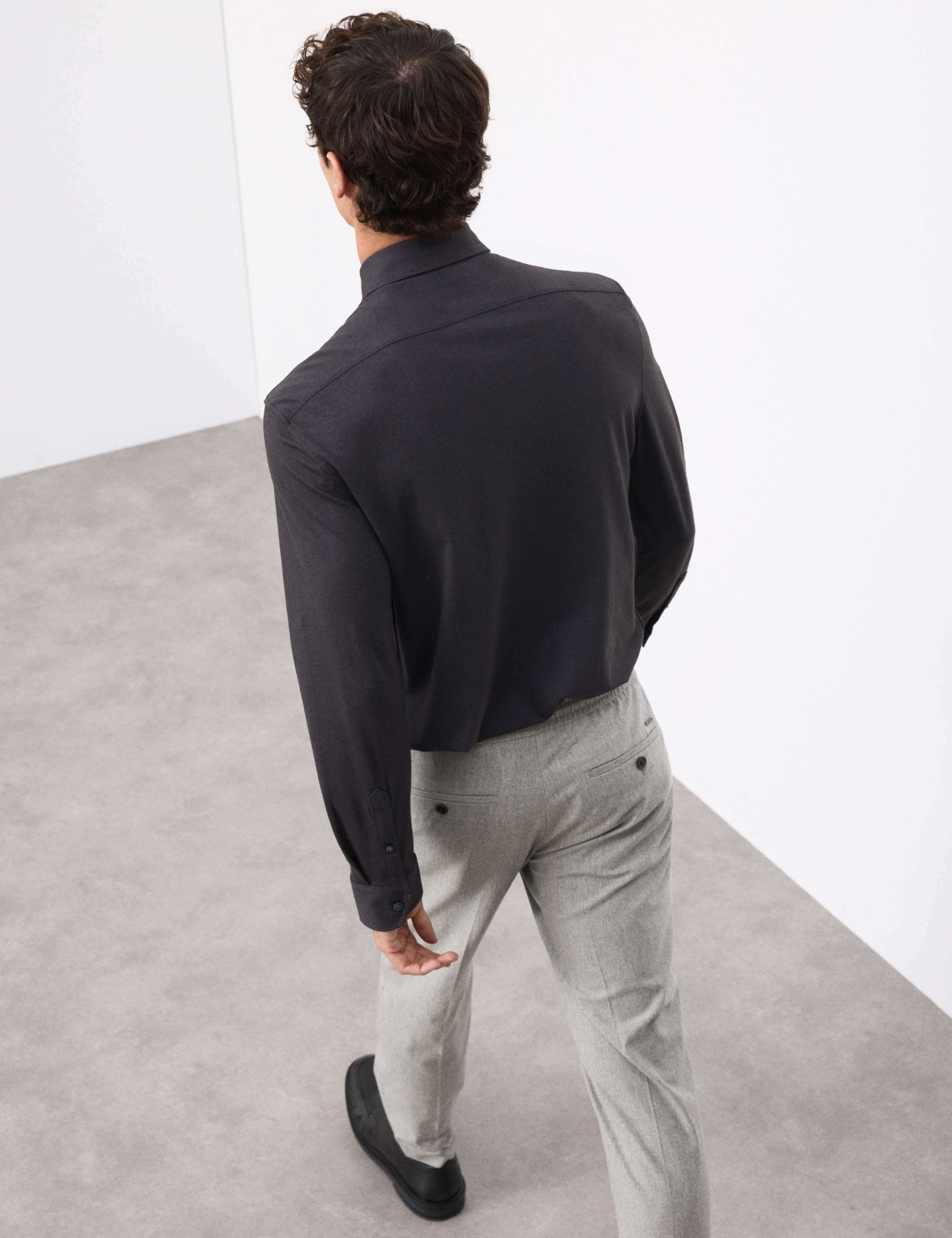 Tailored Fit Cotton Blend Pique Jersey Shirt 3 of 6
