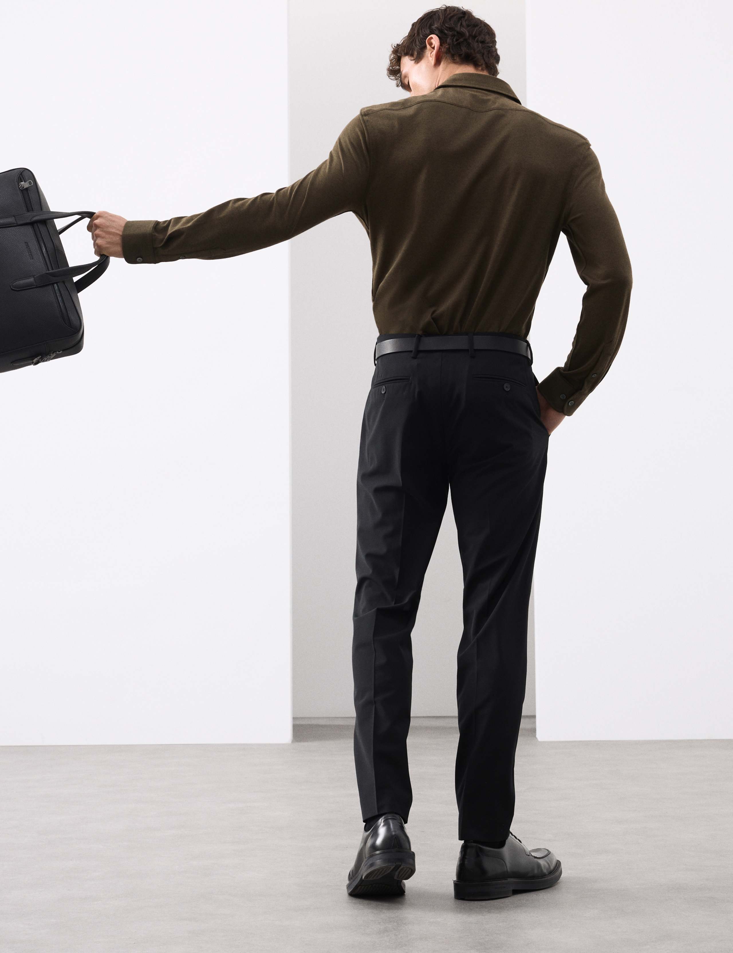 Tailored Fit Cotton Blend Pique Jersey Shirt 4 of 6