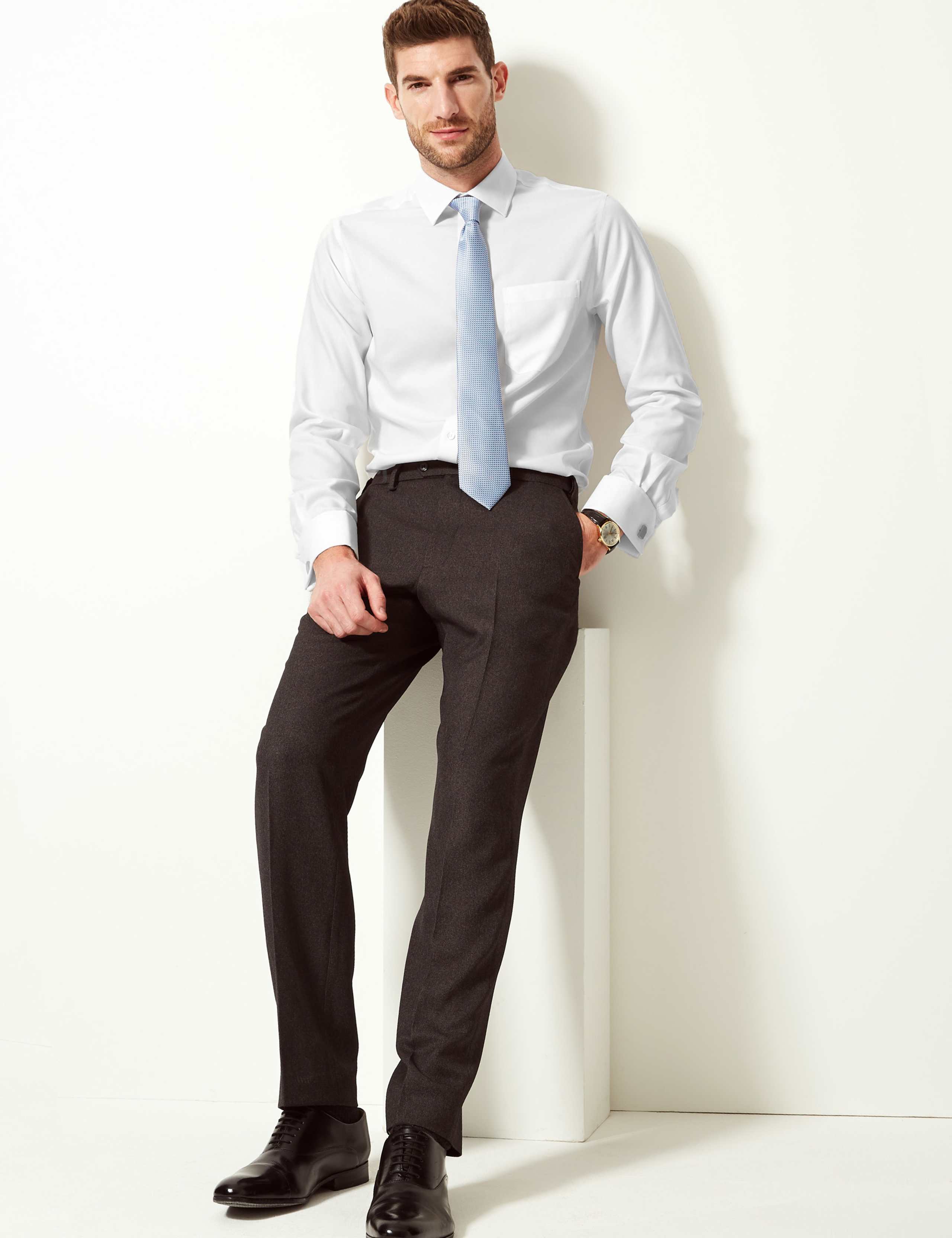 Pure Cotton Non-Iron Twill Slim Fit Shirt 1 of 5