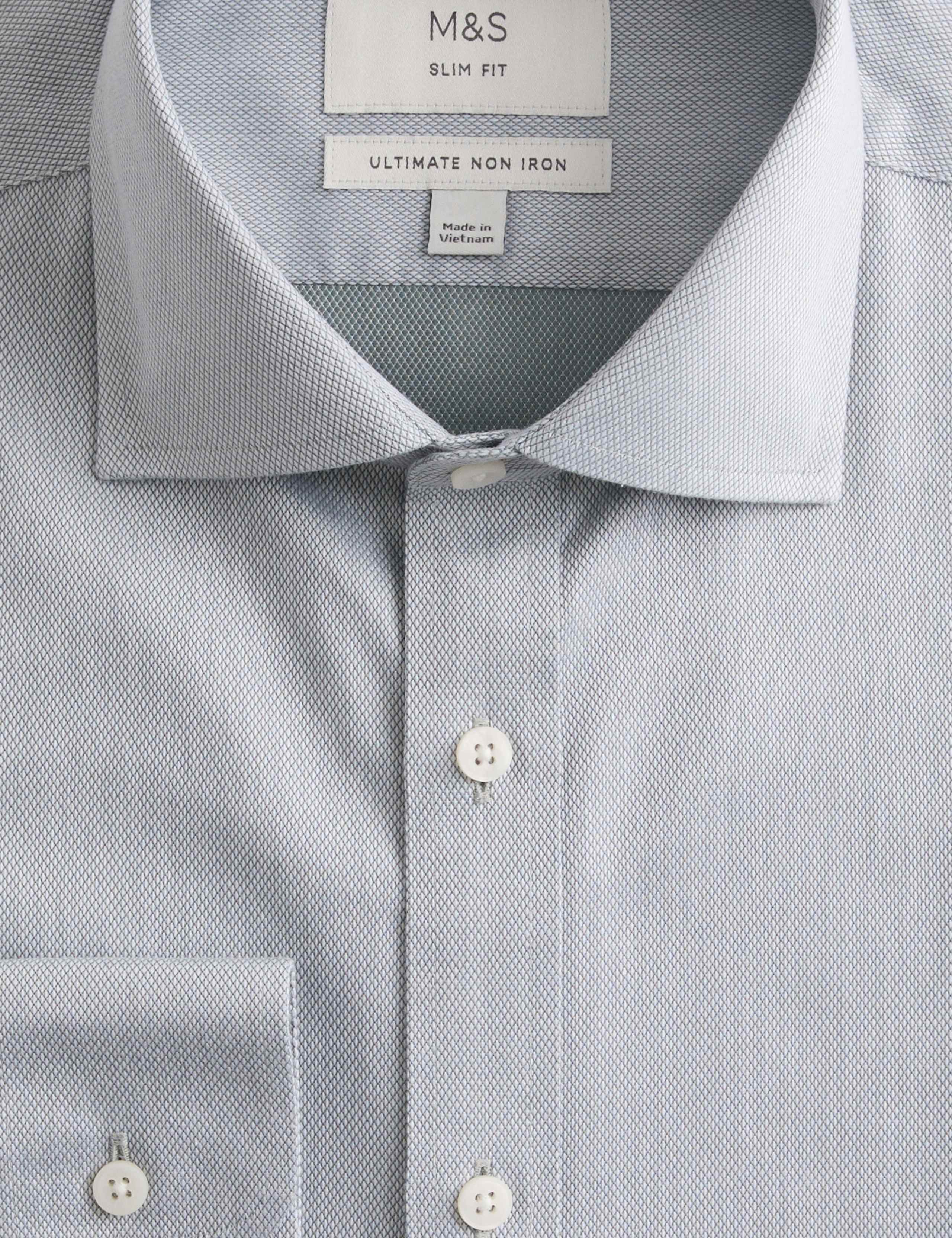 Slim Fit Ultimate Non Iron Pure Cotton Textured Shirt 3 of 6
