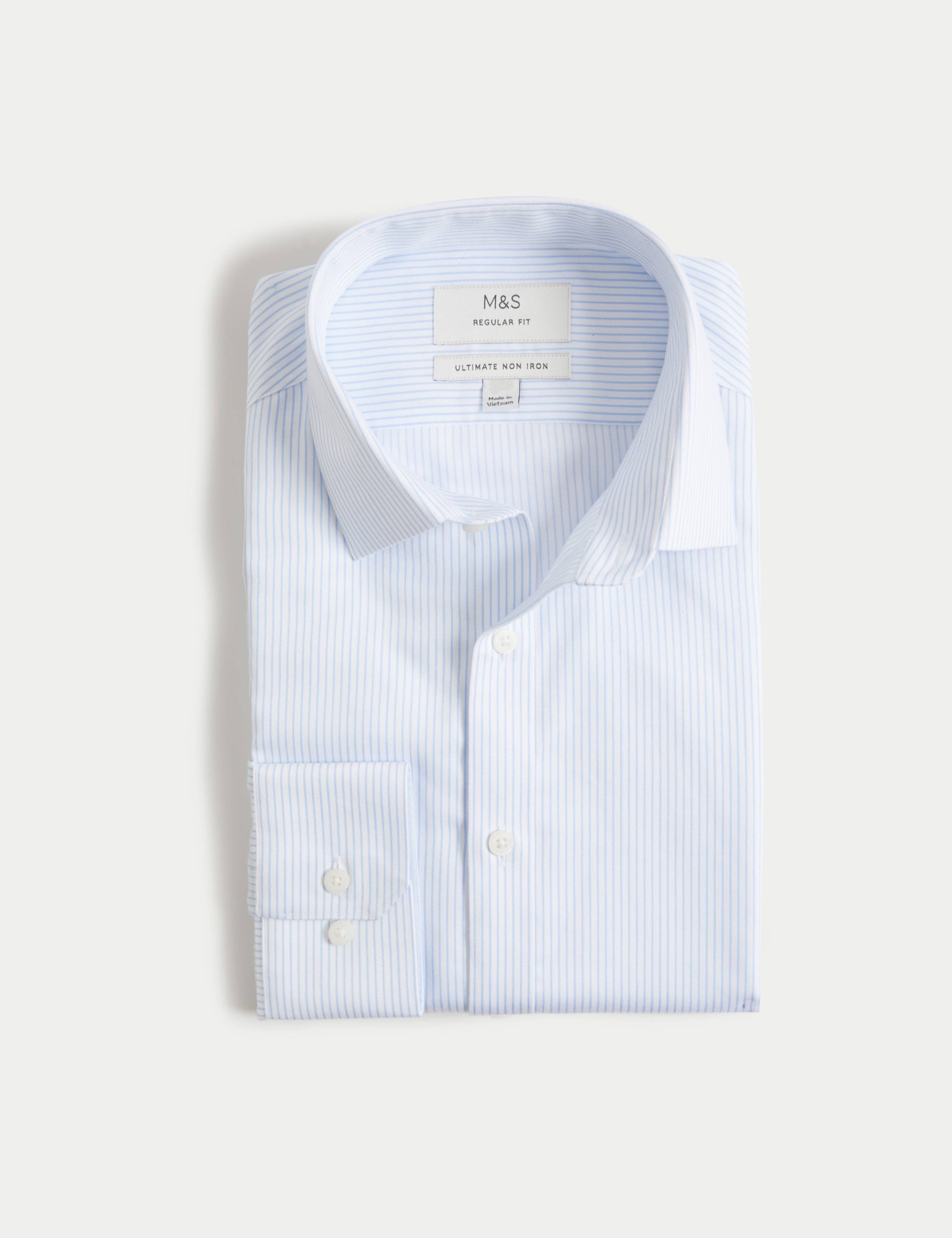 Regular Fit Ultimate Non Iron Cotton Striped Shirt 1 of 2