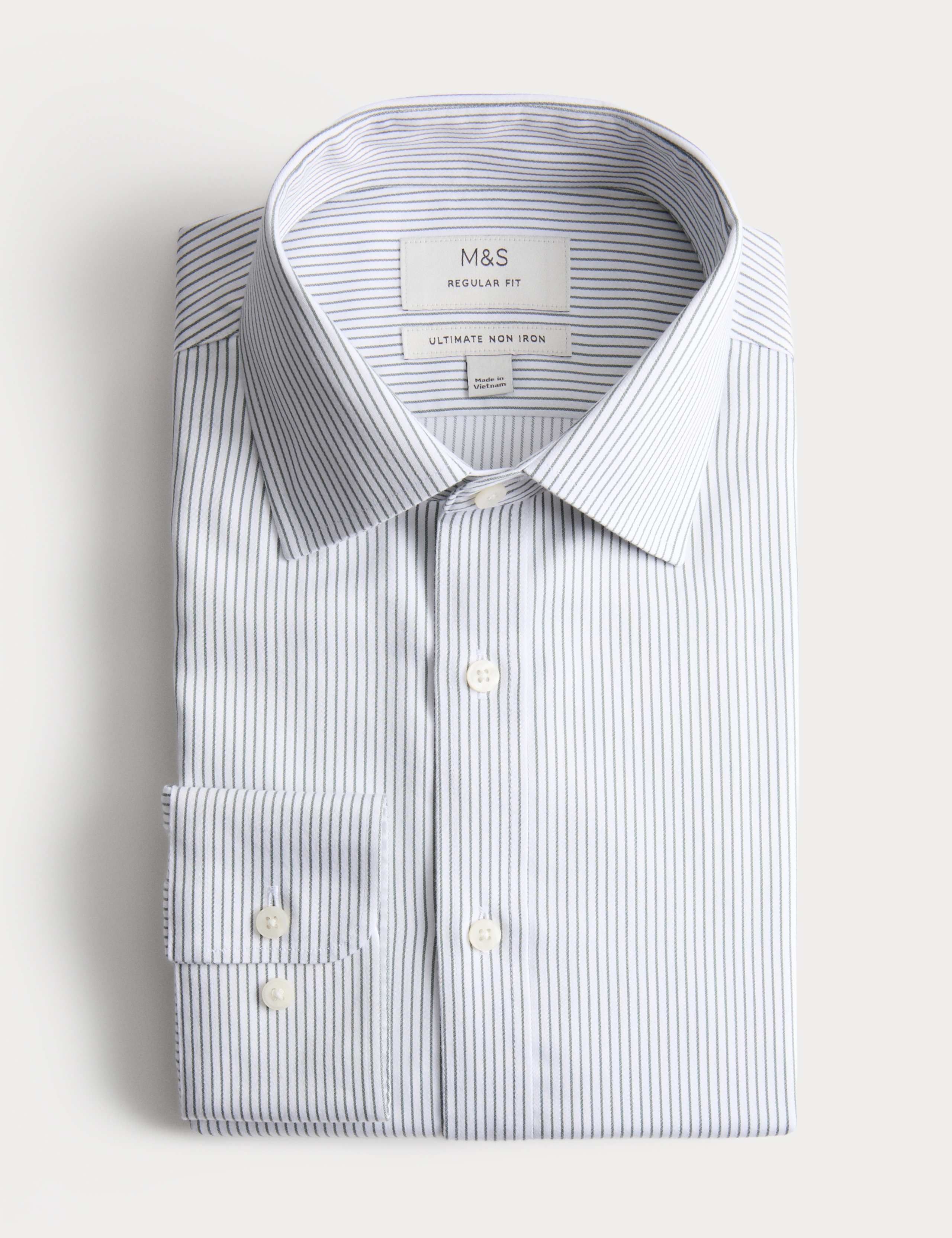 Regular Fit Ultimate Non Iron Cotton Striped Shirt 2 of 7
