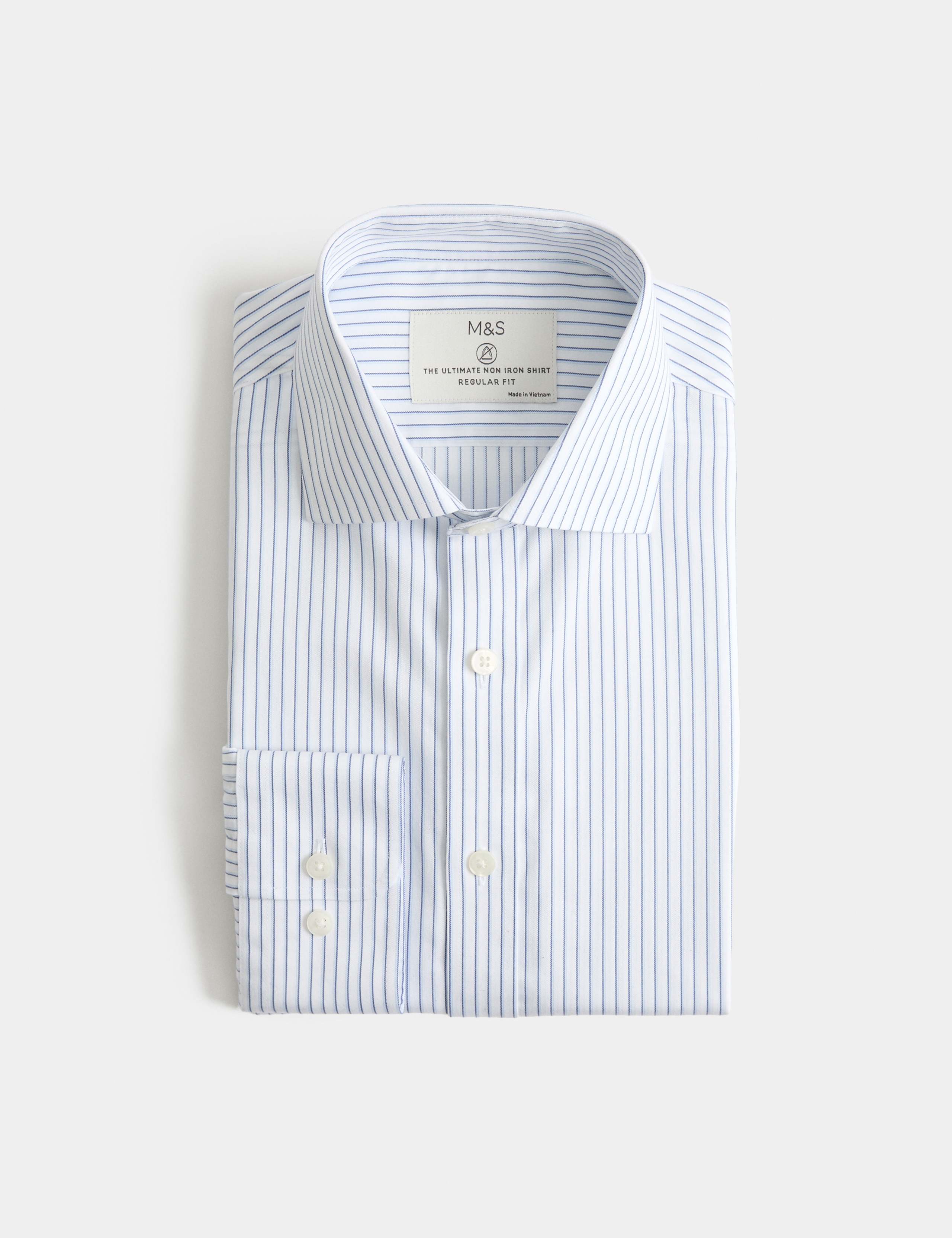 Regular Fit UItimate Non Iron Pure Cotton Striped Shirt 2 of 6