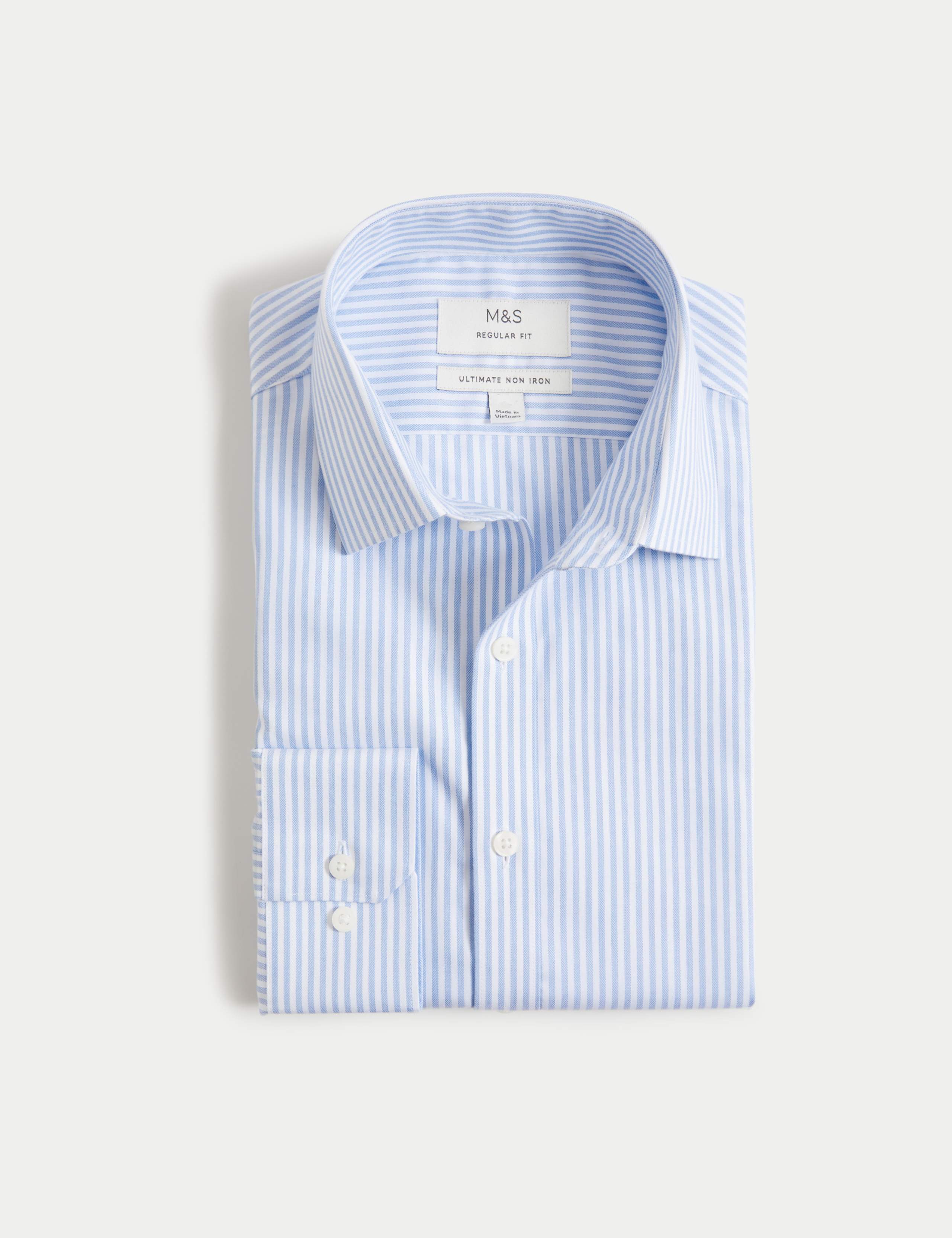 Regular Fit Ultimate Non Iron Cotton Striped Shirt 2 of 7