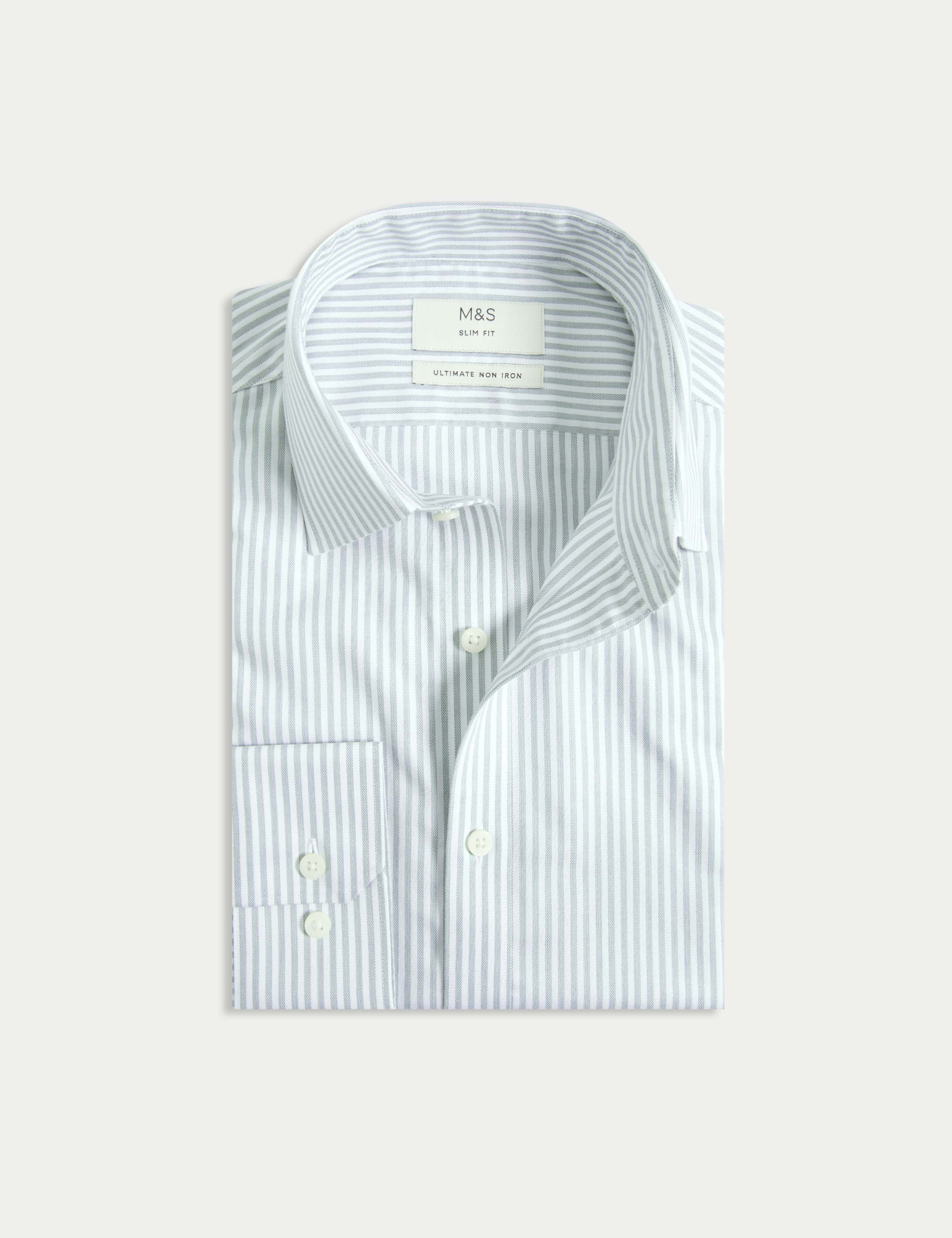 Slim Fit Ultimate Non Iron Cotton Striped Shirt 2 of 7