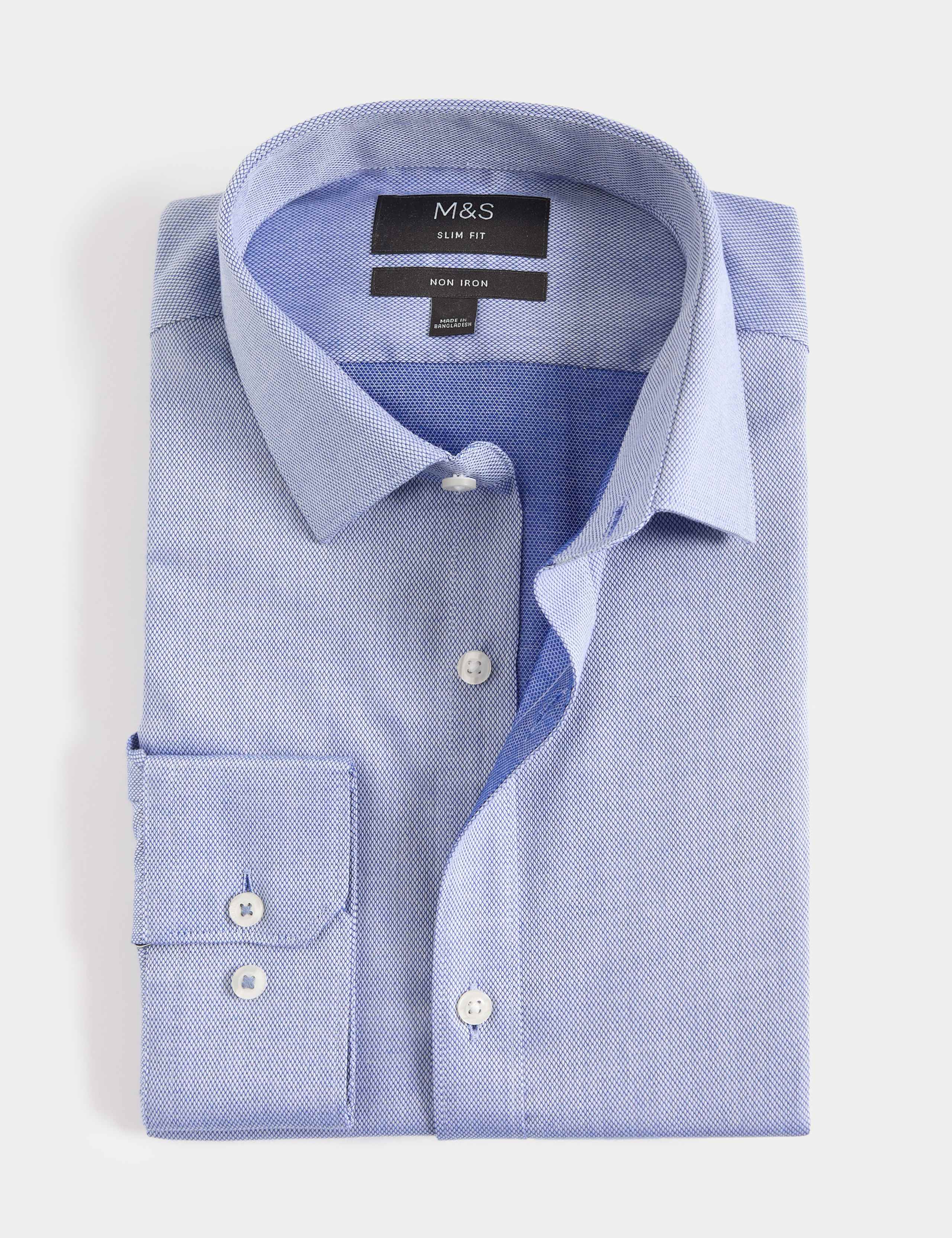 Slim Fit Easy Iron Pure Cotton Textured Shirt 2 of 6