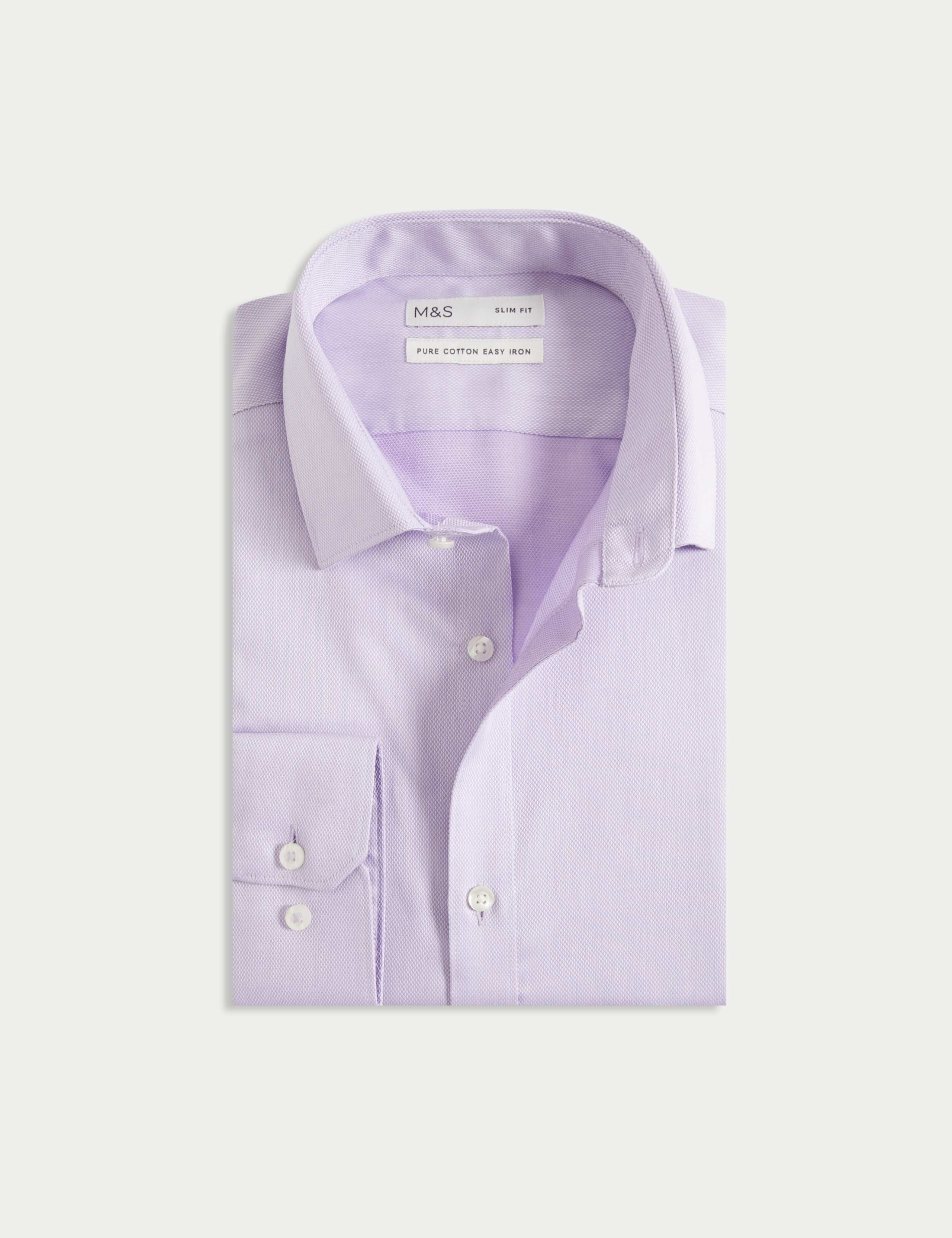 Slim Fit Easy Iron Pure Cotton Textured Shirt 2 of 5