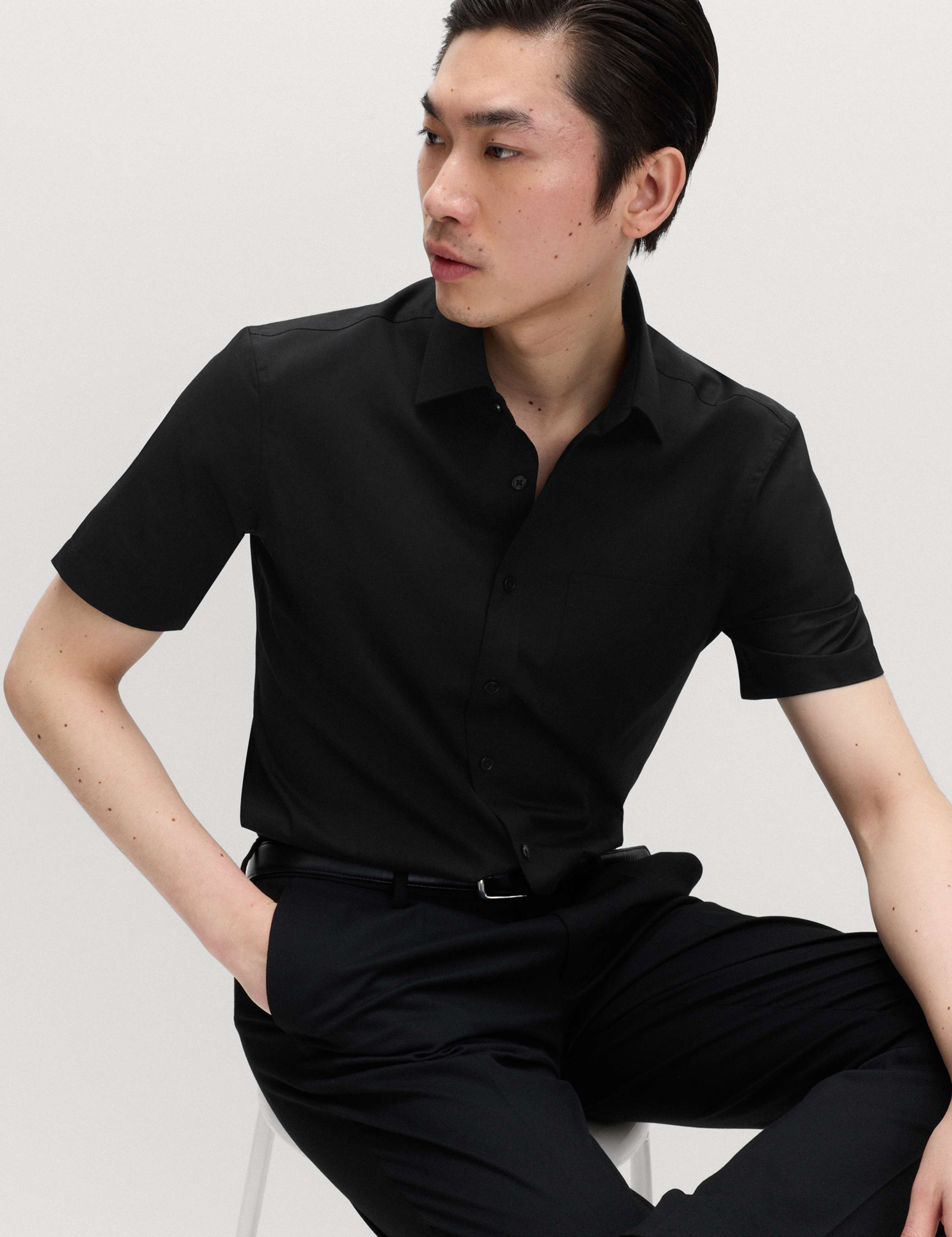 3 Pack Slim Fit Cotton Blend Short Sleeve Shirts 6 of 7