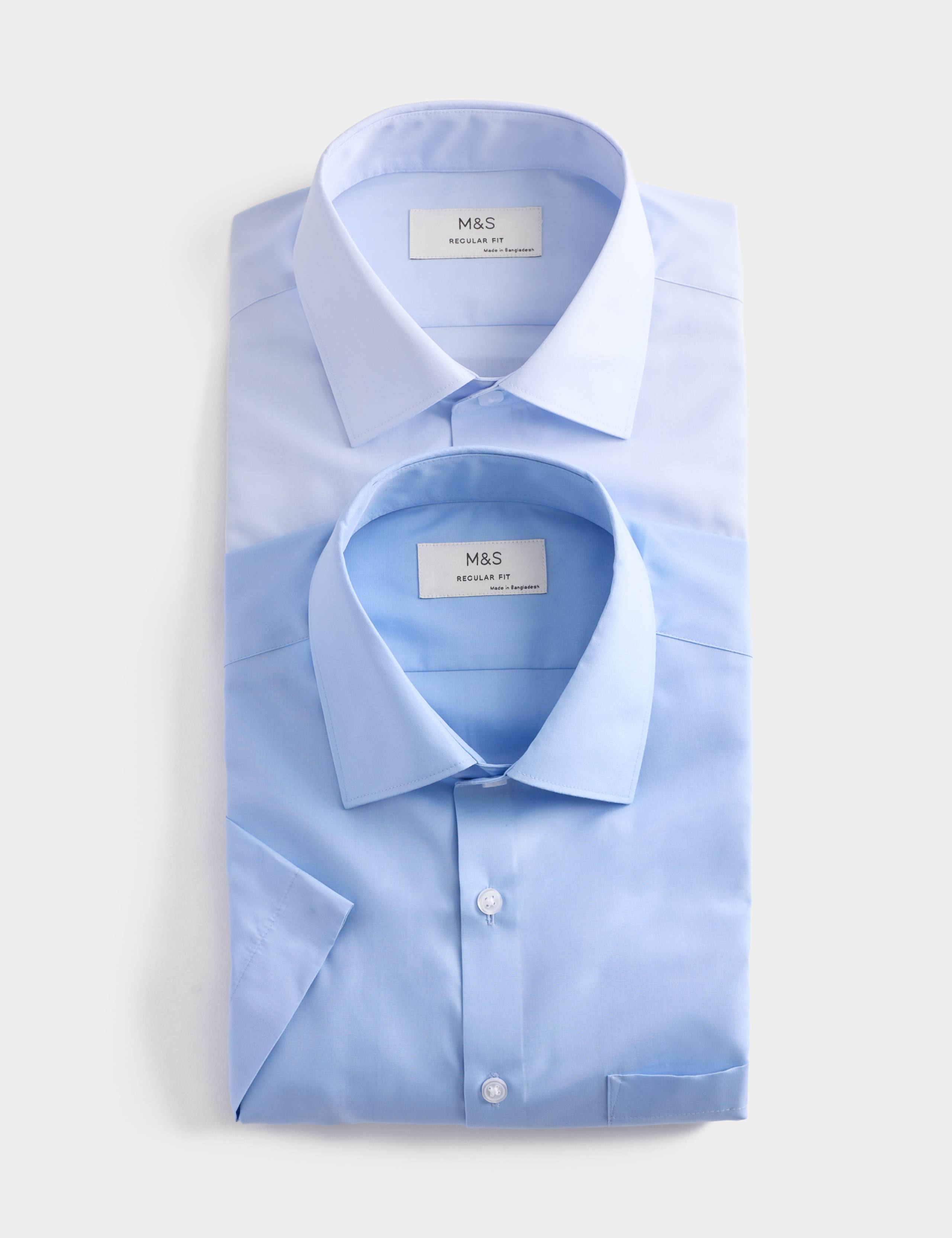 2 Pack Regular Fit Easy Iron Shirts 1 of 2