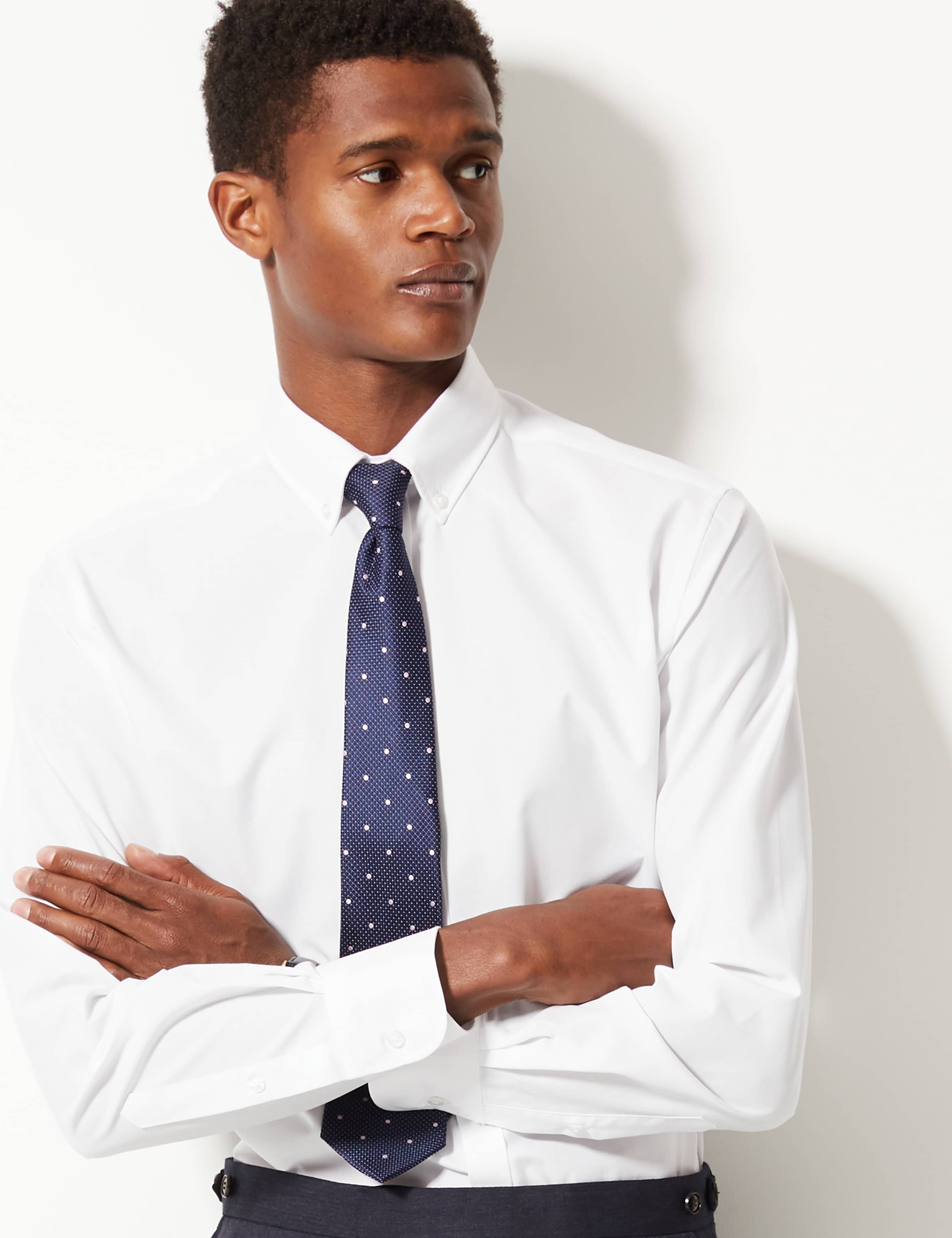 2in Longer Cotton Rich Tailored Fit Shirt 2 of 3