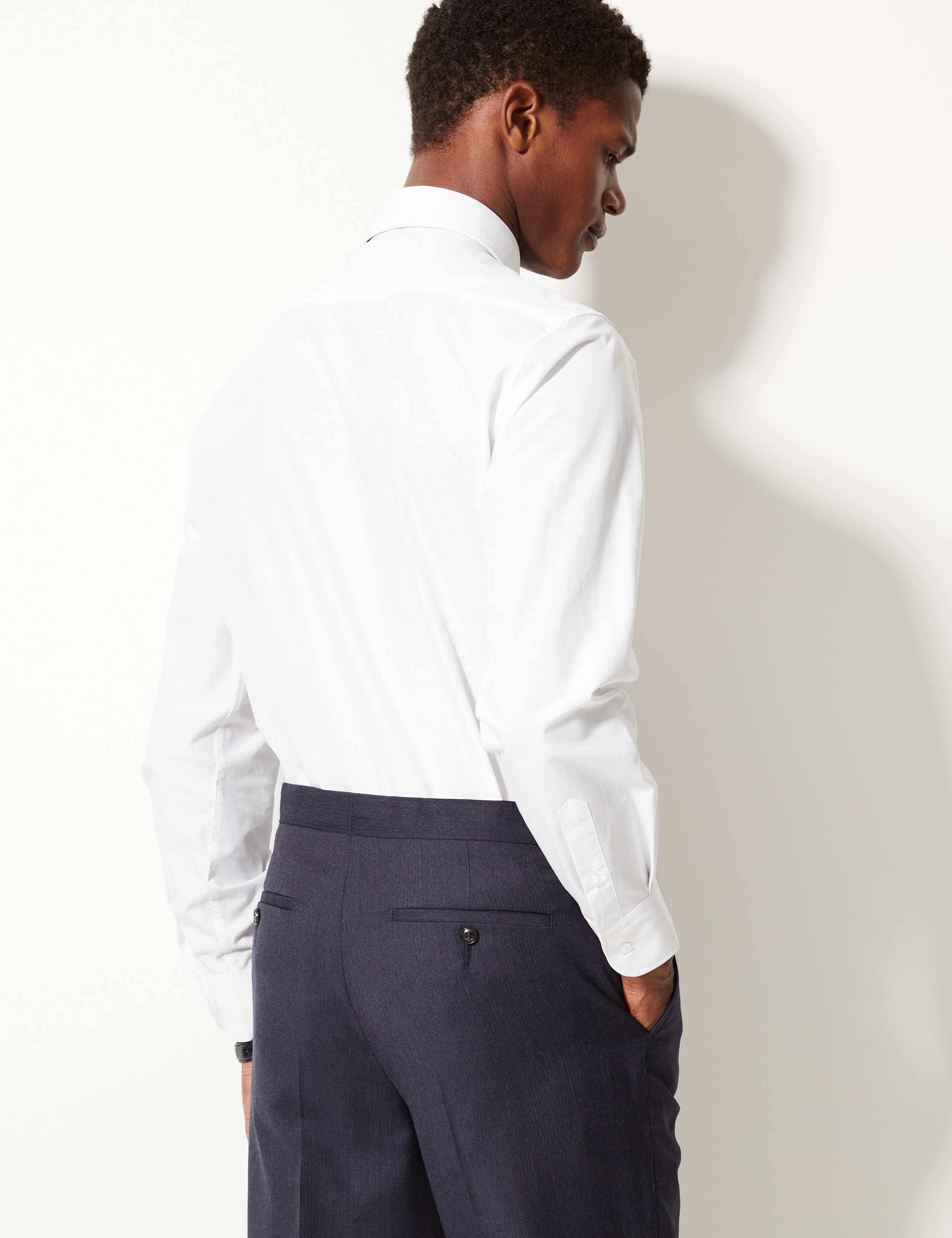 2in Longer Cotton Rich Tailored Fit Shirt 3 of 3