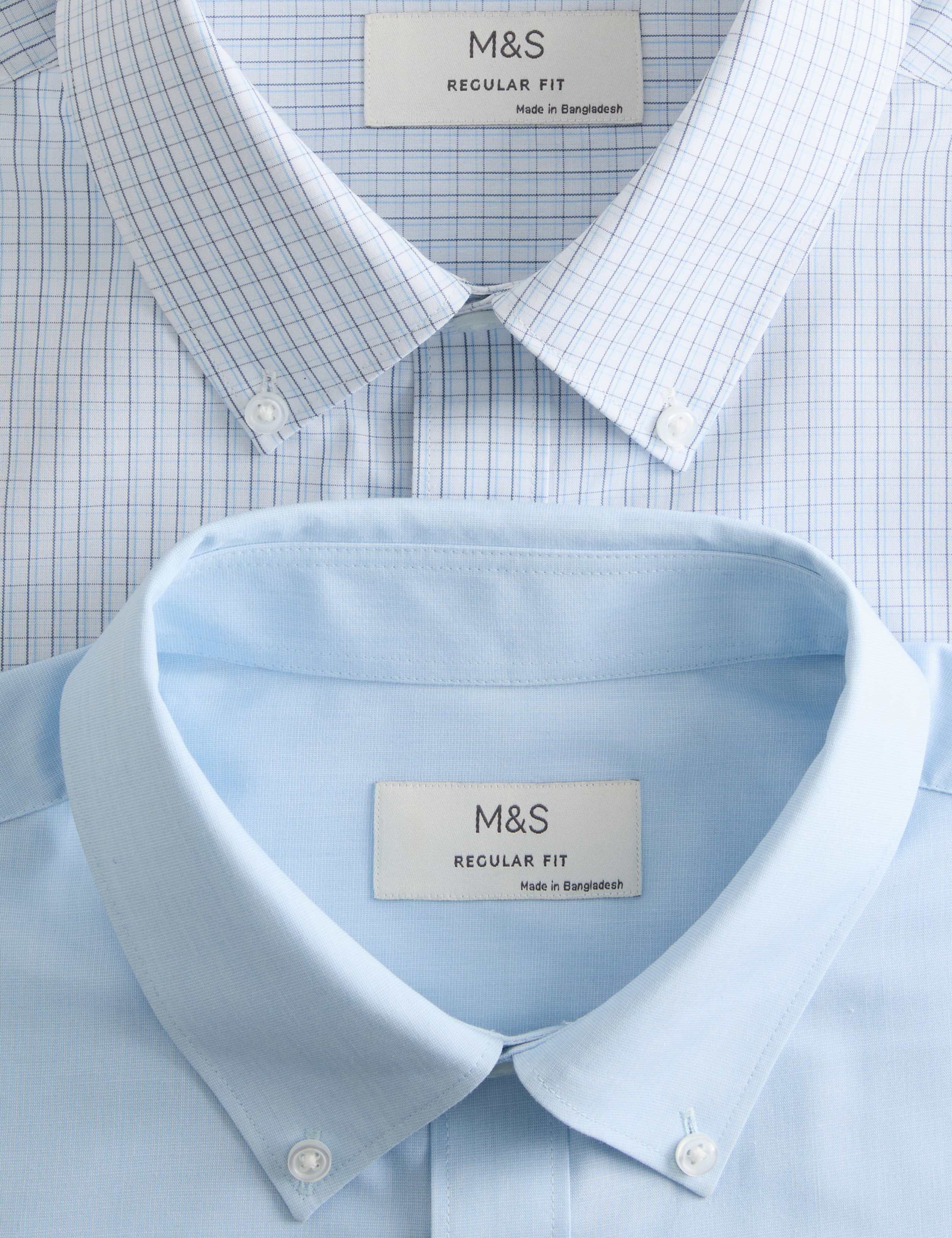 2 Pack Regular Fit Check Short Sleeve Shirts 2 of 2