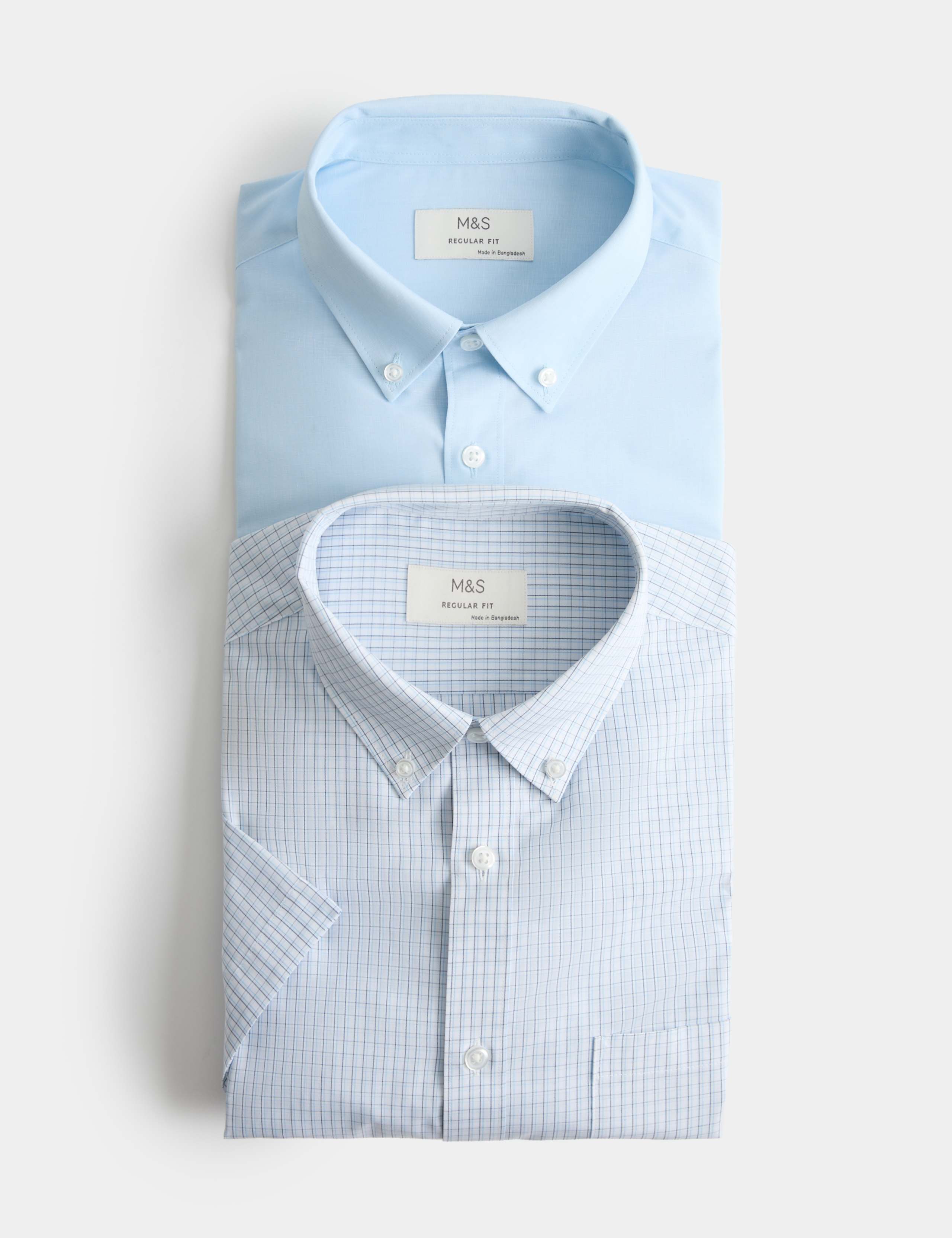 2 Pack Regular Fit Check Short Sleeve Shirts 2 of 6