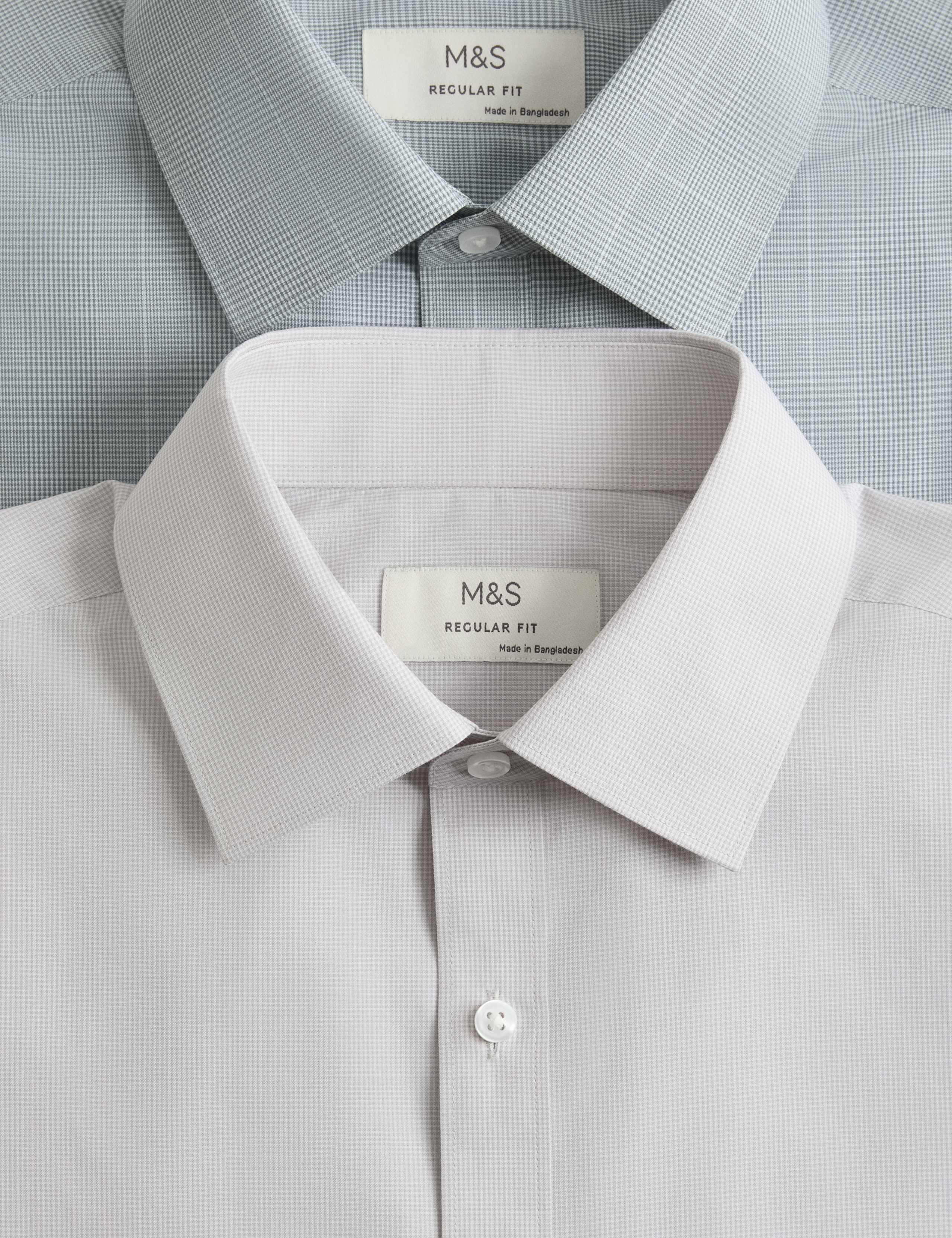 2pk Regular Fit Easy Iron Check Shirts 2 of 2