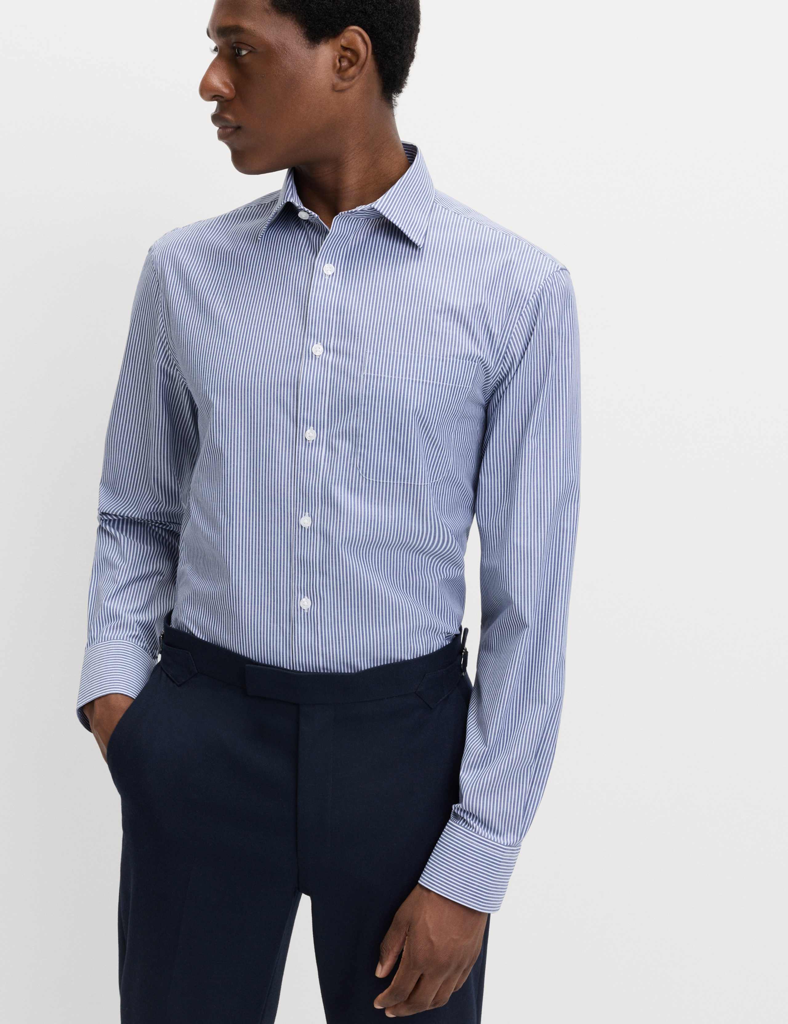 2 Pack Regular Fit Easy Iron Cotton Blend Striped Shirts 3 of 7