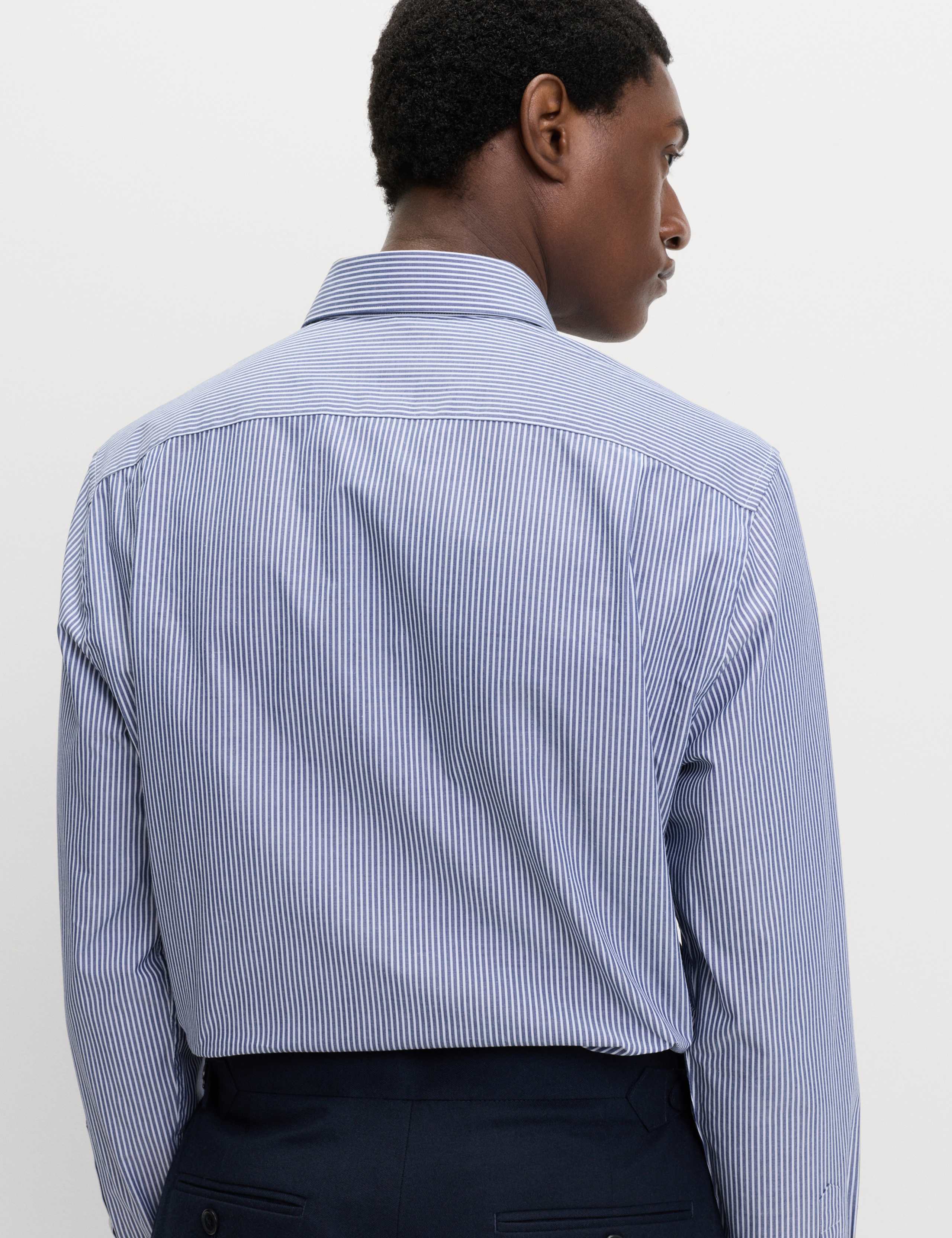 2 Pack Regular Fit Easy Iron Cotton Blend Striped Shirts 6 of 7