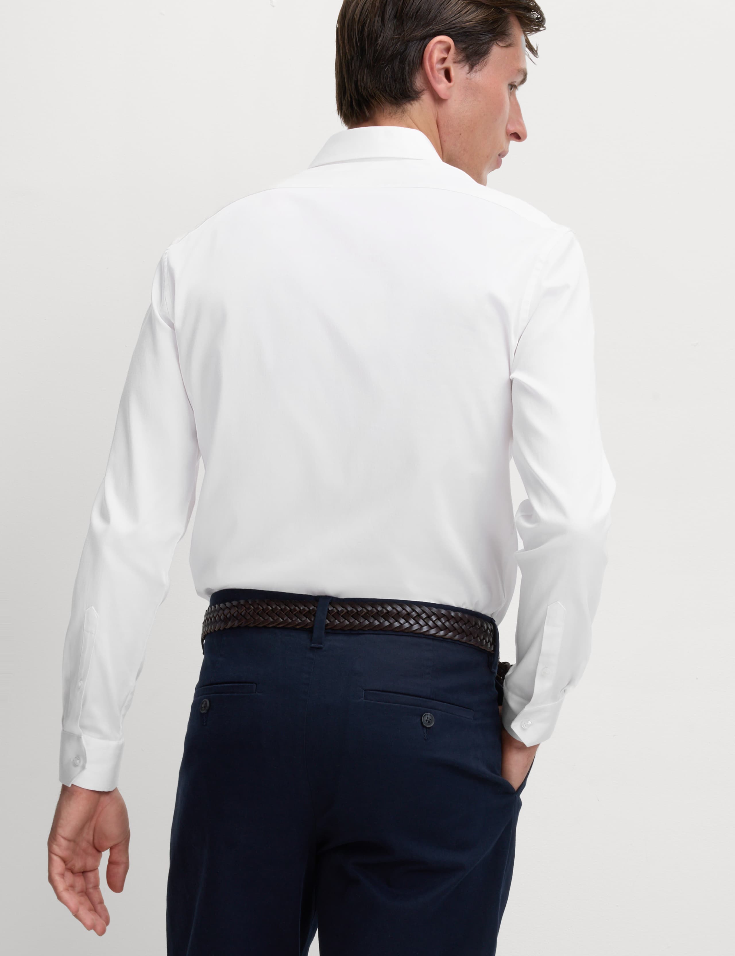 Slim Fit Pure Easy Iron Cotton with Stretch Shirt 1 of 7