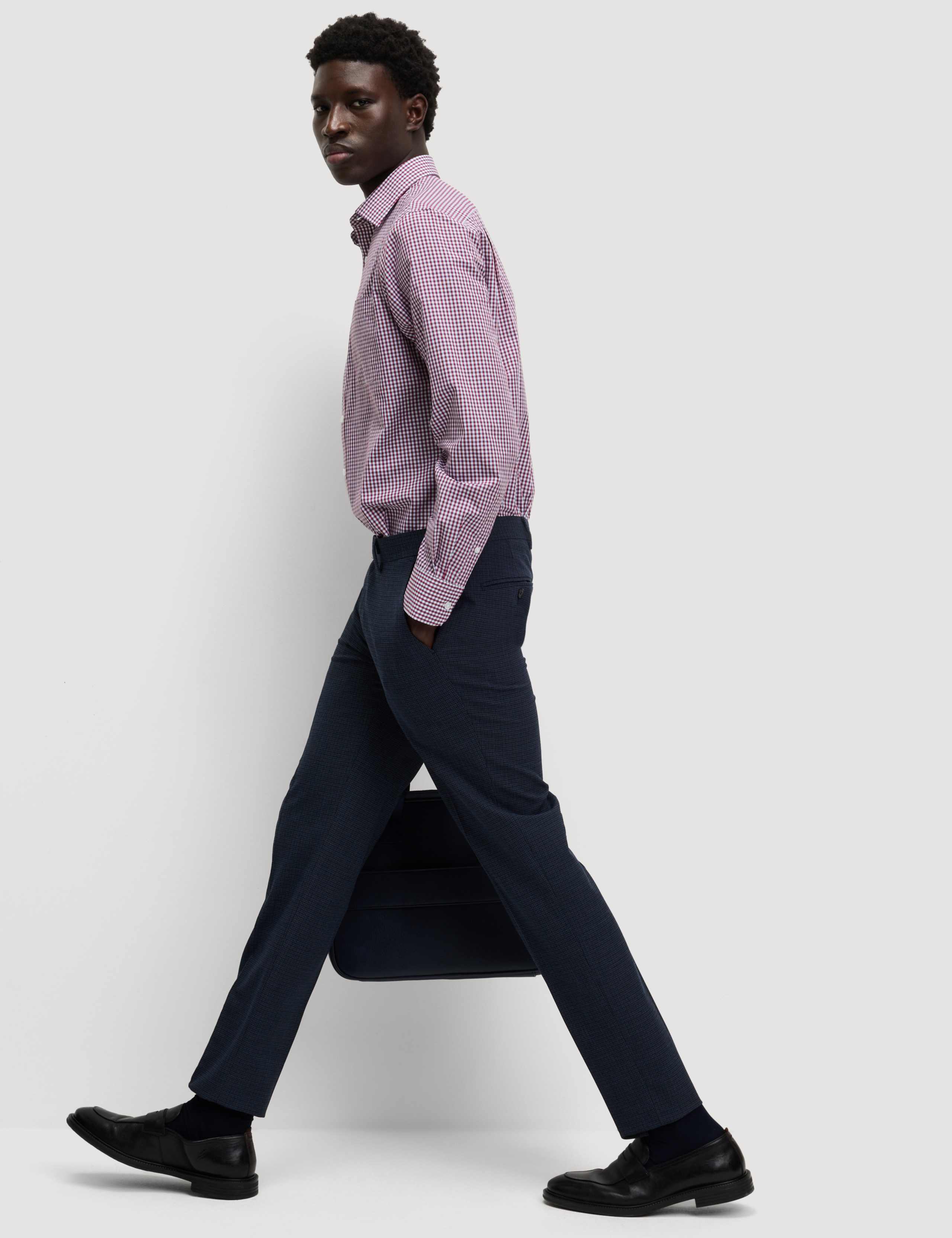 2 Pack Regular Fit Easy Iron Check Shirts 4 of 8