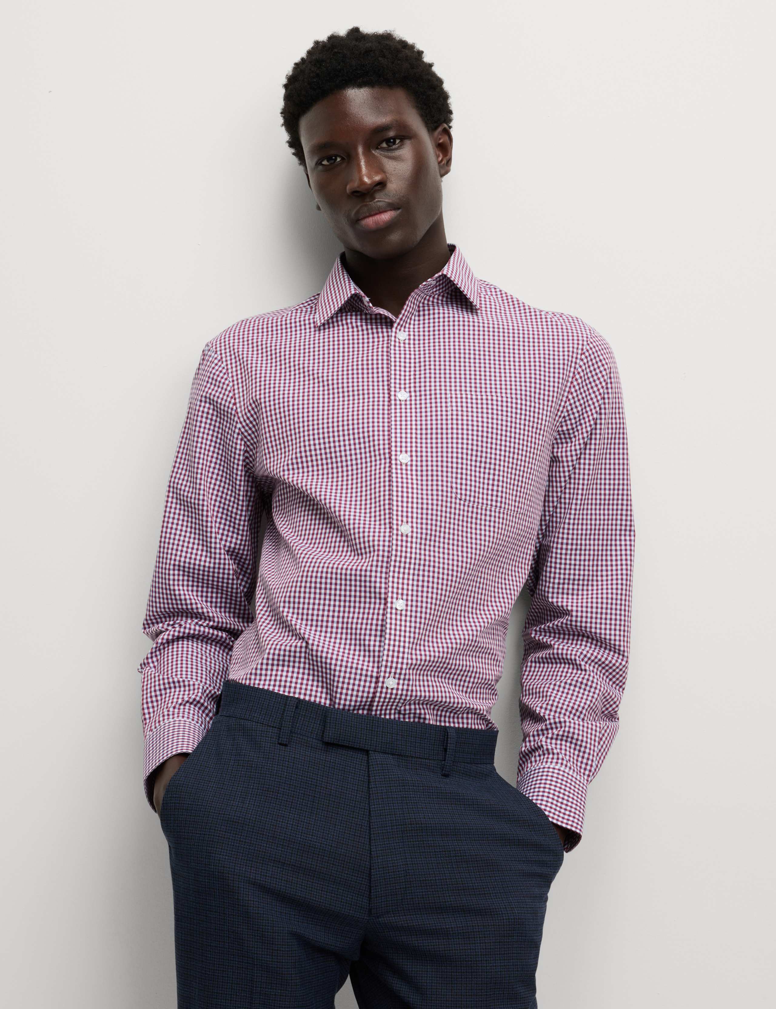 2 Pack Regular Fit Easy Iron Check Shirts 2 of 8