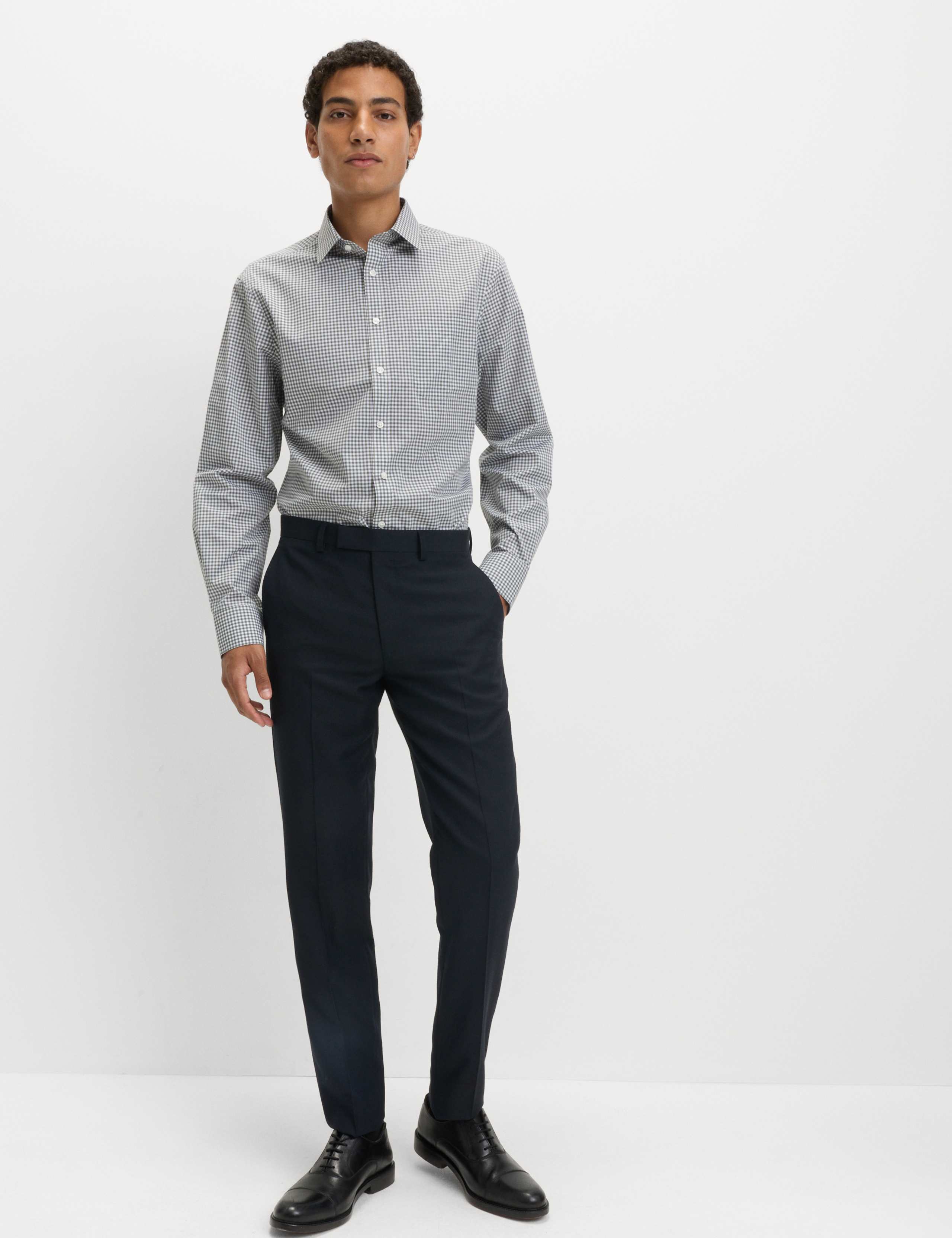 2 Pack Regular Fit Easy Iron Check Shirts 3 of 7