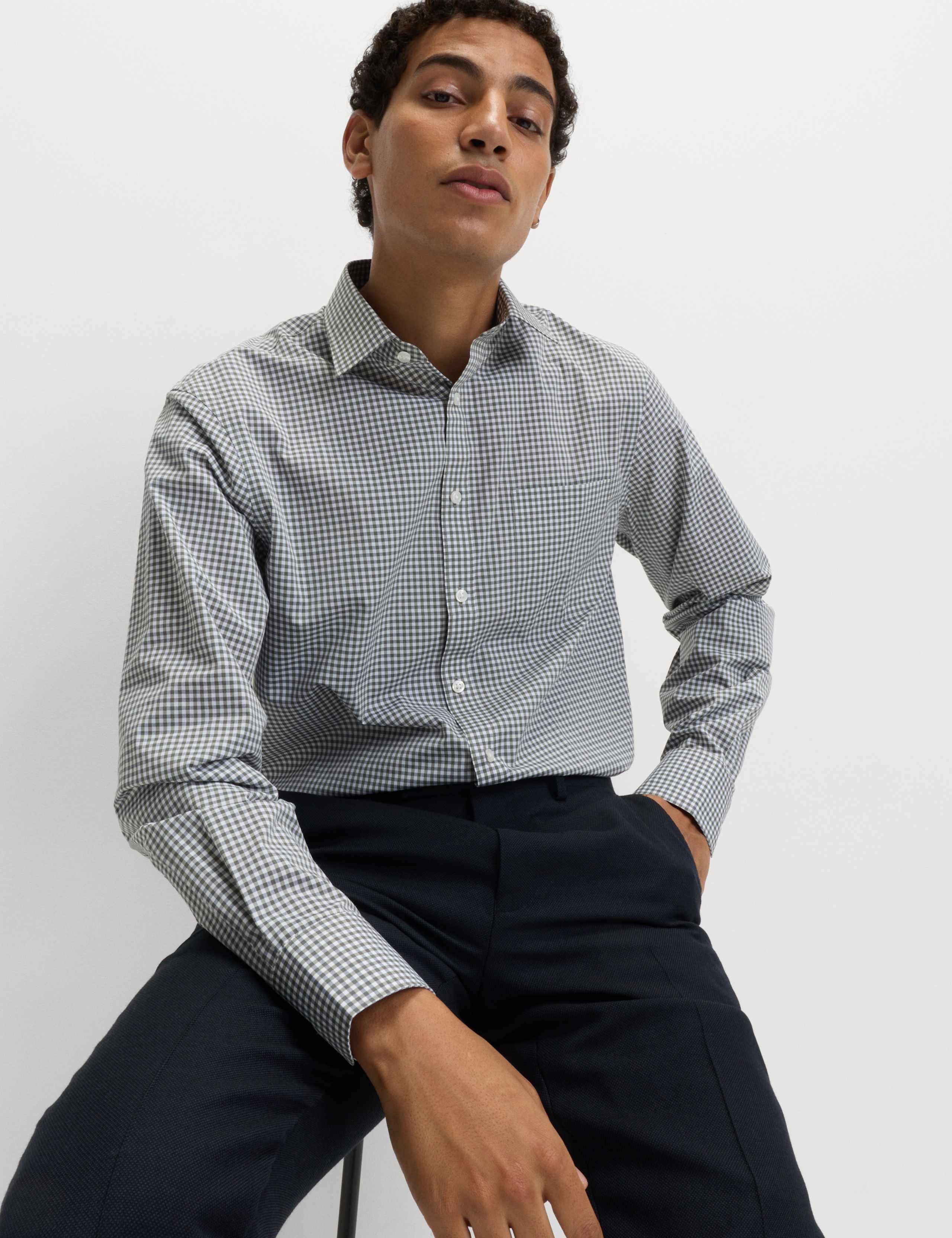 2 Pack Regular Fit Easy Iron Check Shirts 4 of 7