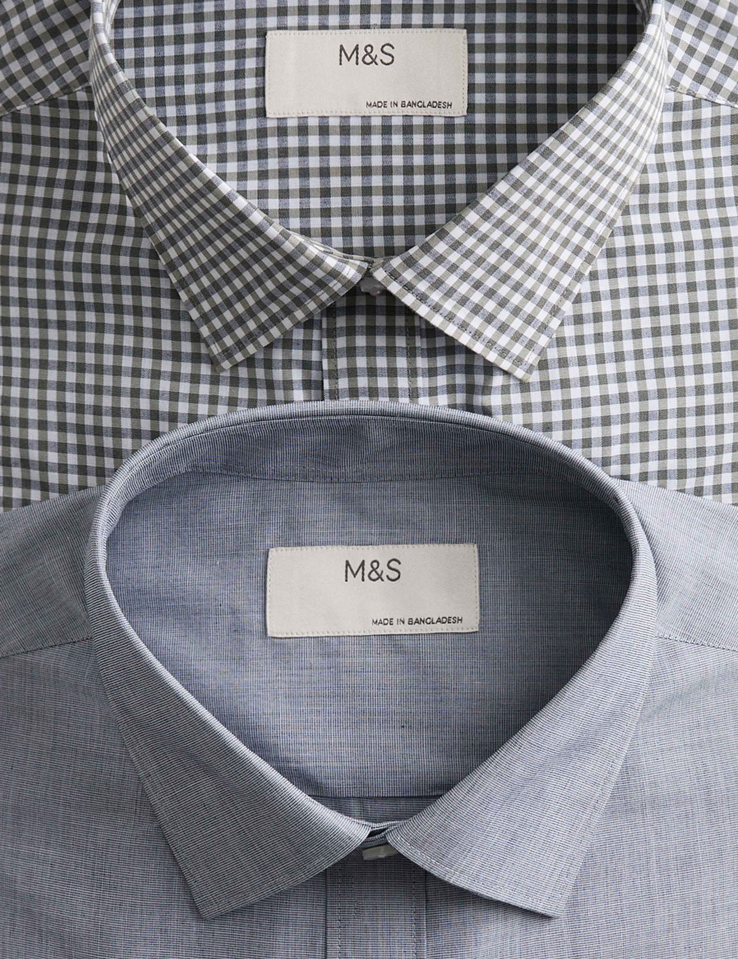 2 Pack Regular Fit Easy Iron Check Shirts 7 of 7